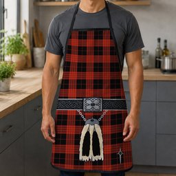 ScotsTee Shop Scottish Cameron Black and Red Ancient Clan Highland Kilt Sporran Tartan Apron