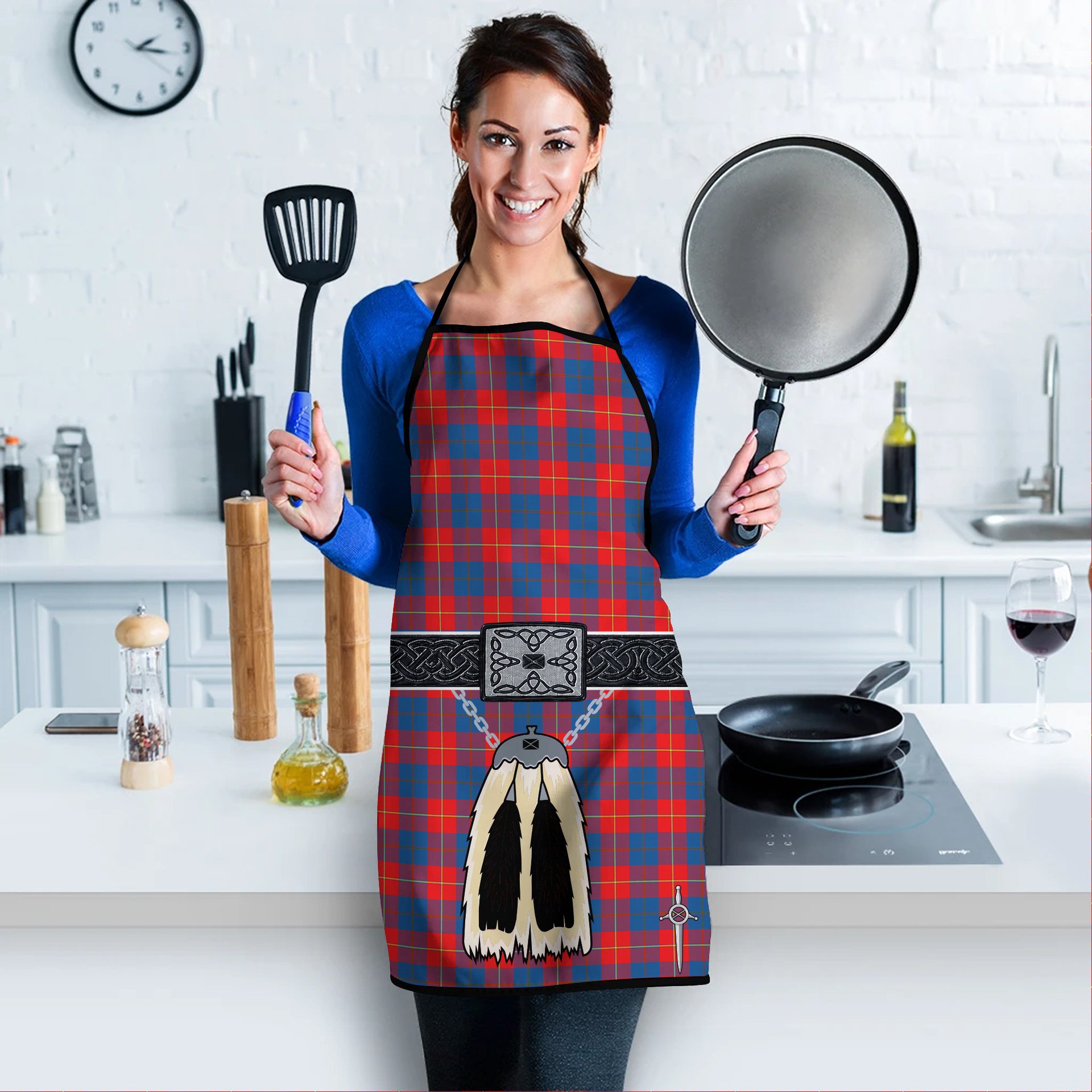 ScotsTee Shop Scottish Galloway Red Clan Highland Kilt Sporran Tartan Apron