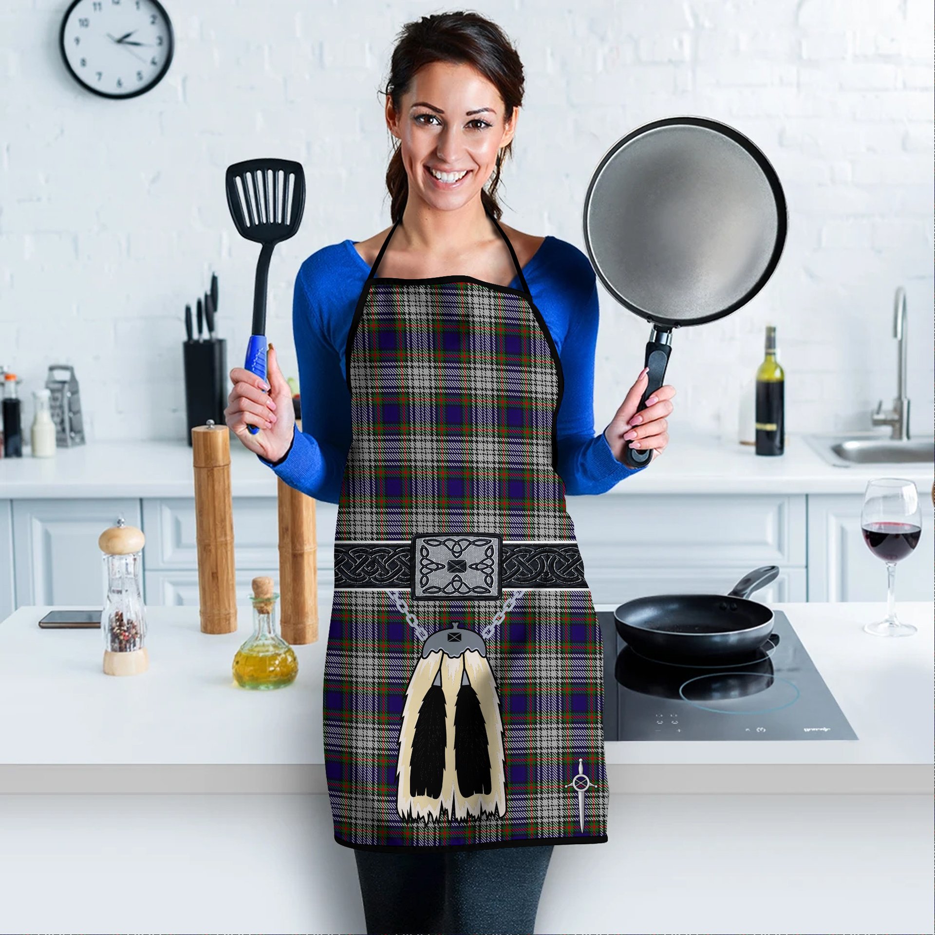 ScotsTee Shop Scottish Highfield Dress Clan Highland Kilt Sporran Tartan Apron