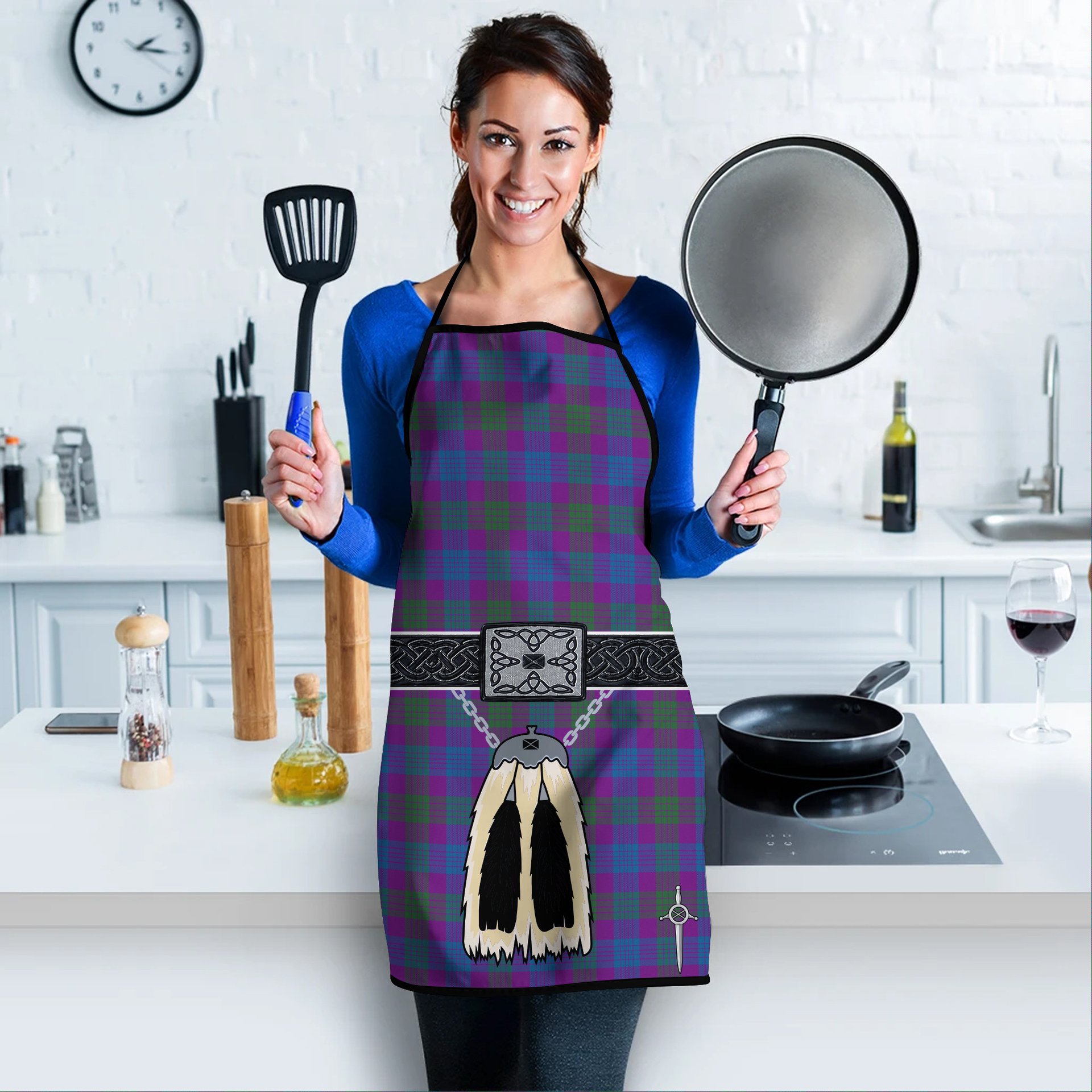 ScotsTee Shop Scottish Lang Modern Clan Clan Highland Kilt Sporran Tartan Apron