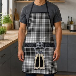 ScotsTee Shop Scottish Scott Black White Clan Highland Kilt Sporran Tartan Apron
