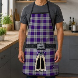 ScotsTee Shop Scottish MacRae Dress Purple 1 Clan Highland Kilt Sporran Tartan Apron