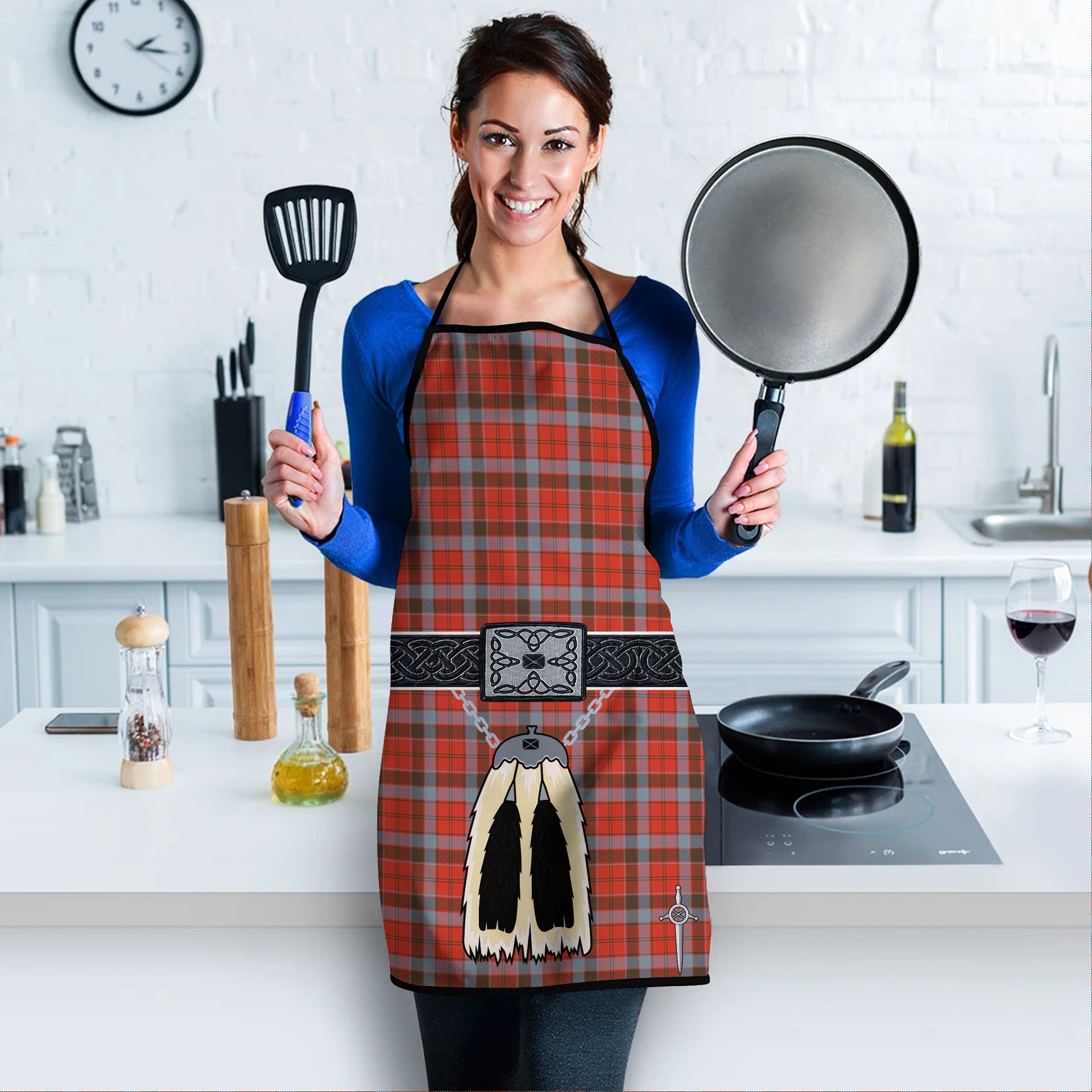 ScotsTee Shop Scottish Robertson Weathered Clan Highland Kilt Sporran Tartan Apron