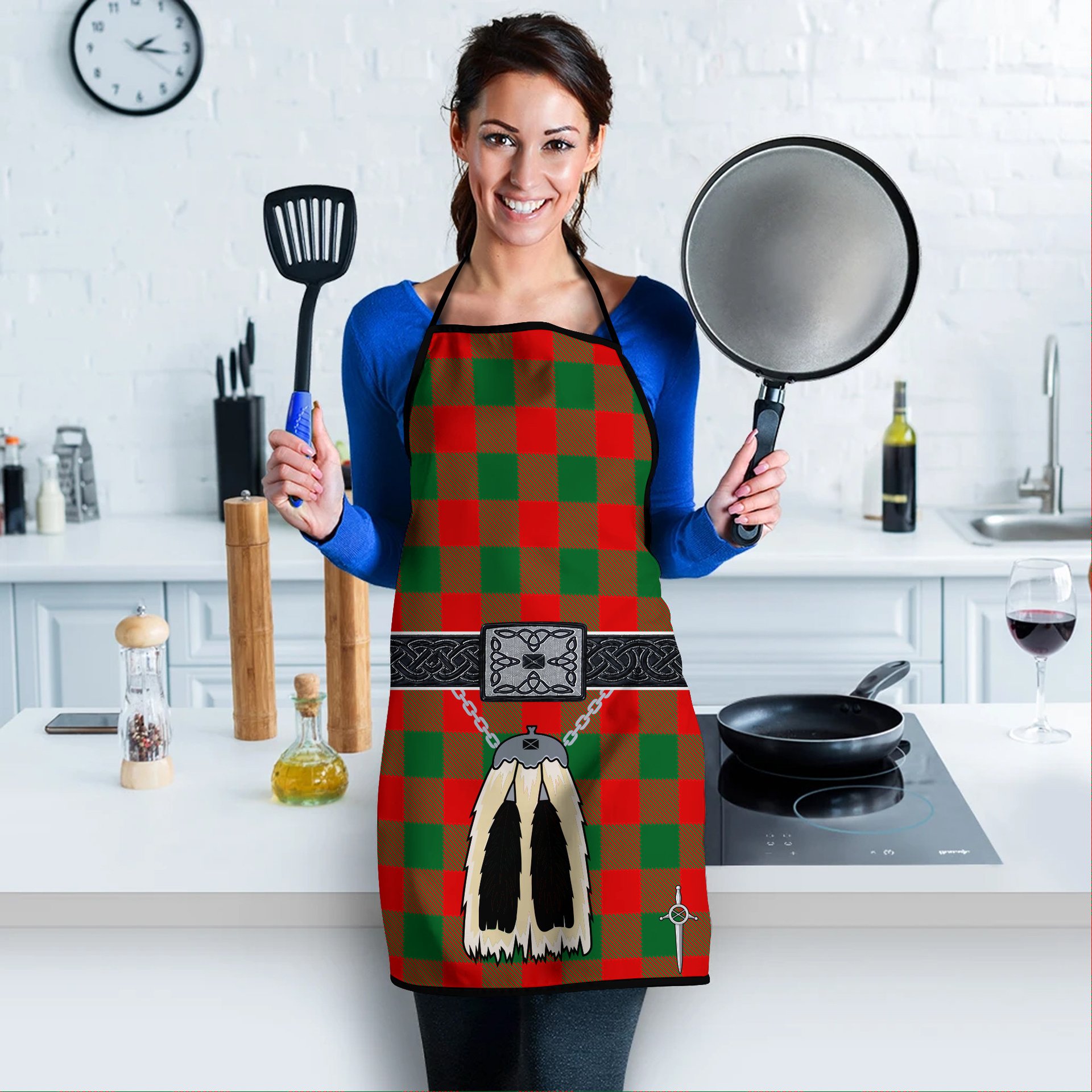 ScotsTee Shop Scottish Moncrieff Modern Clan Highland Kilt Sporran Tartan Apron