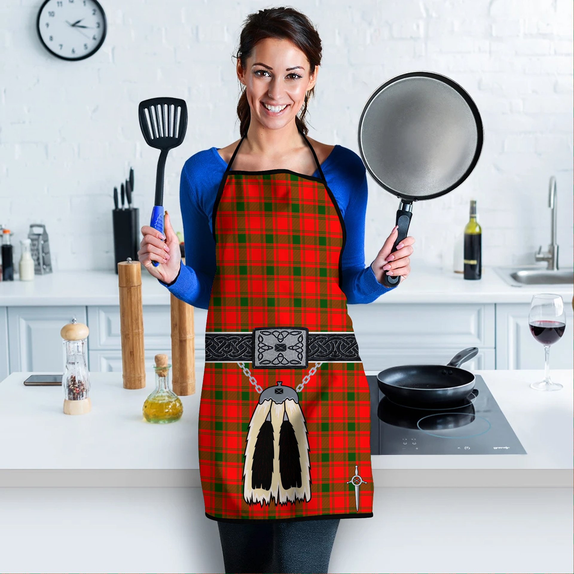 ScotsTee Shop Scottish MacQuarrie Modern Clan Highland Kilt Sporran Tartan Apron