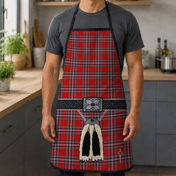 ScotsTee Shop Scottish McFarland Red Modern Clan Highland Kilt Sporran Tartan Apron