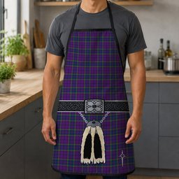 ScotsTee Shop Scottish Wardlaw Modern Clan Highland Kilt Sporran Tartan Apron