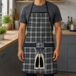 ScotsTee Shop Scottish McCandlish Arisaid Grey Clan Highland Kilt Sporran Tartan Apron