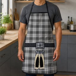 ScotsTee Shop Scottish Sandilands Grey Clan Highland Kilt Sporran Tartan Apron