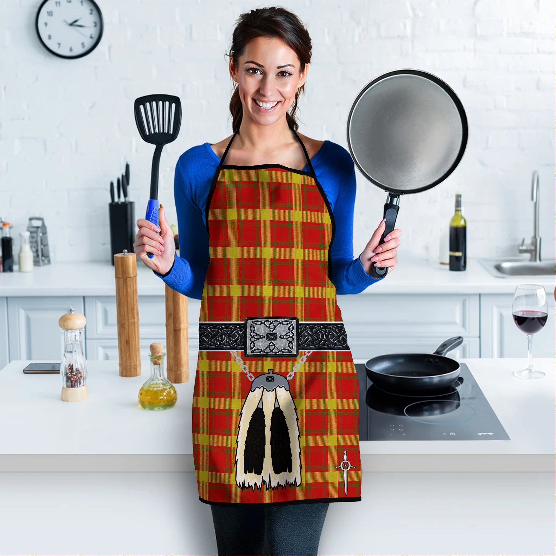 ScotsTee Shop Scottish Maguire Black Clan Highland Kilt Sporran Tartan Apron