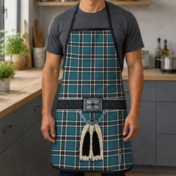 ScotsTee Shop Scottish Thomson Dress Blue Ancient Clan Highland Kilt Sporran Tartan Apron