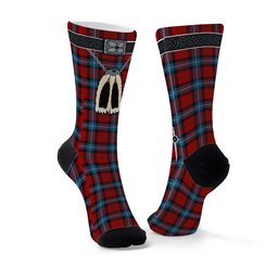 ScotsTee Shop Scottish Baillie of Polkemmet Red Clan Highland Kilt Sporran Tartan Socks