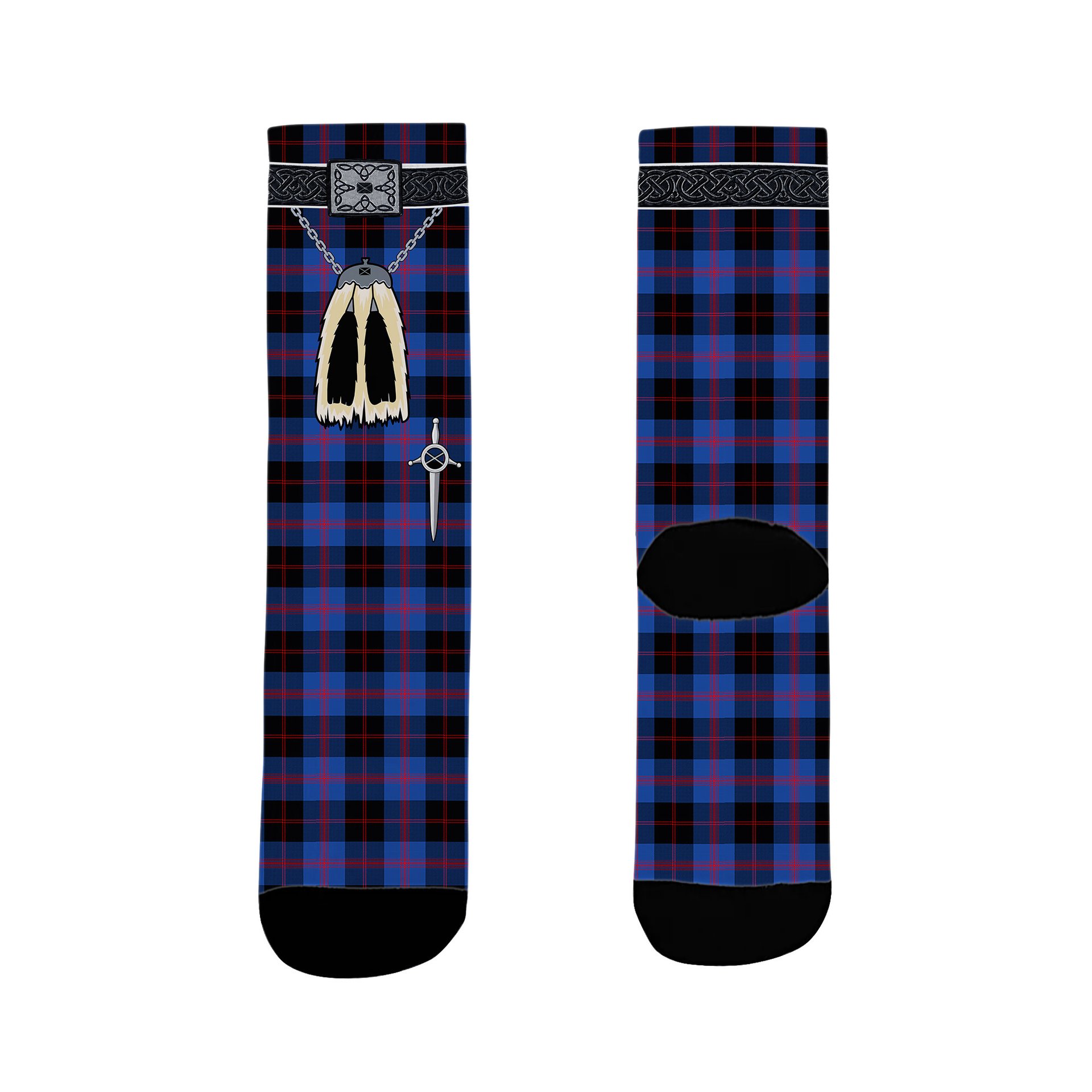 ScotsTee Shop Scottish Angus Modern Clan Highland Kilt Sporran Tartan Socks
