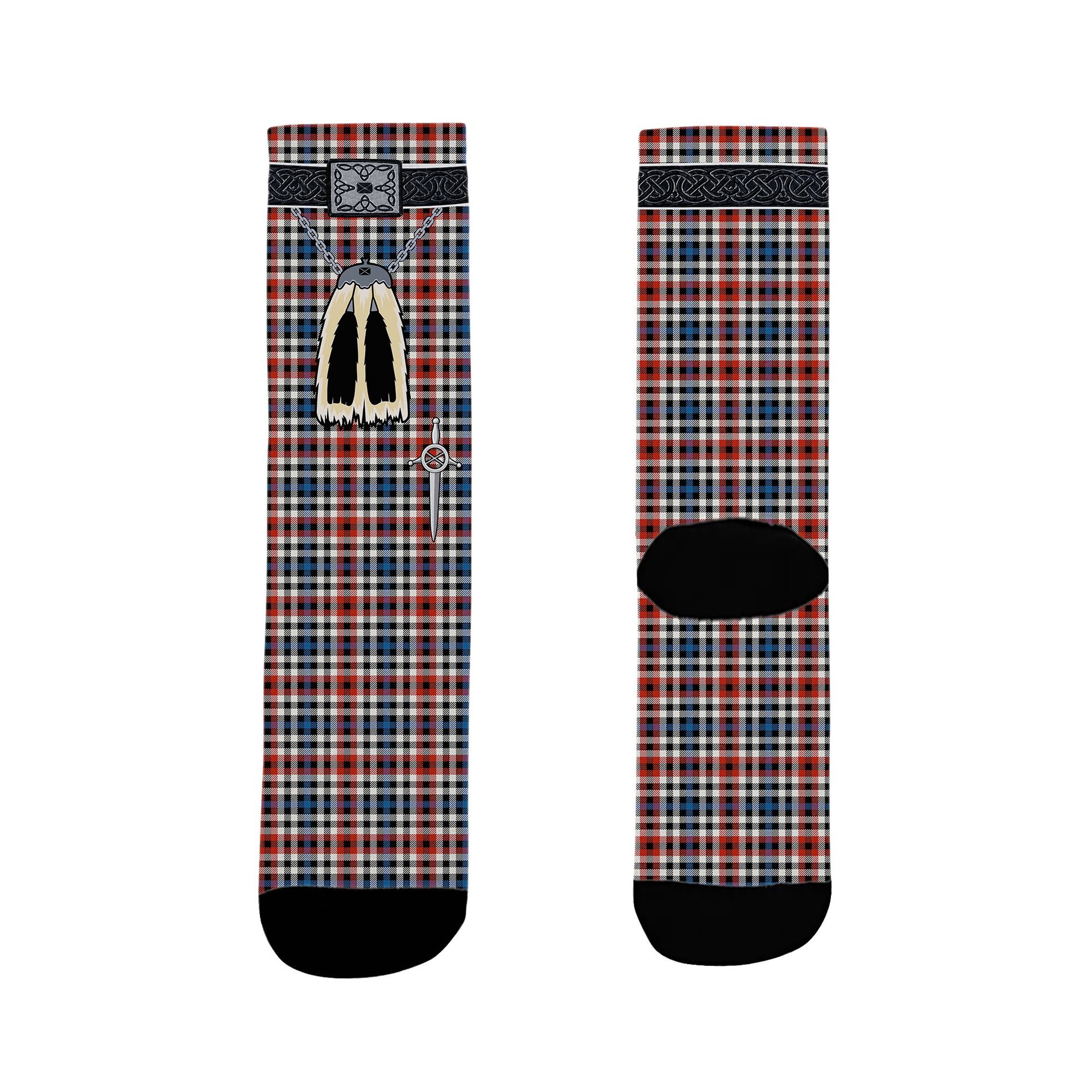 ScotsTee Shop Scottish Bell Border (Bell Southern Bell) Ancient Clan Highland Kilt Sporran Tartan Socks