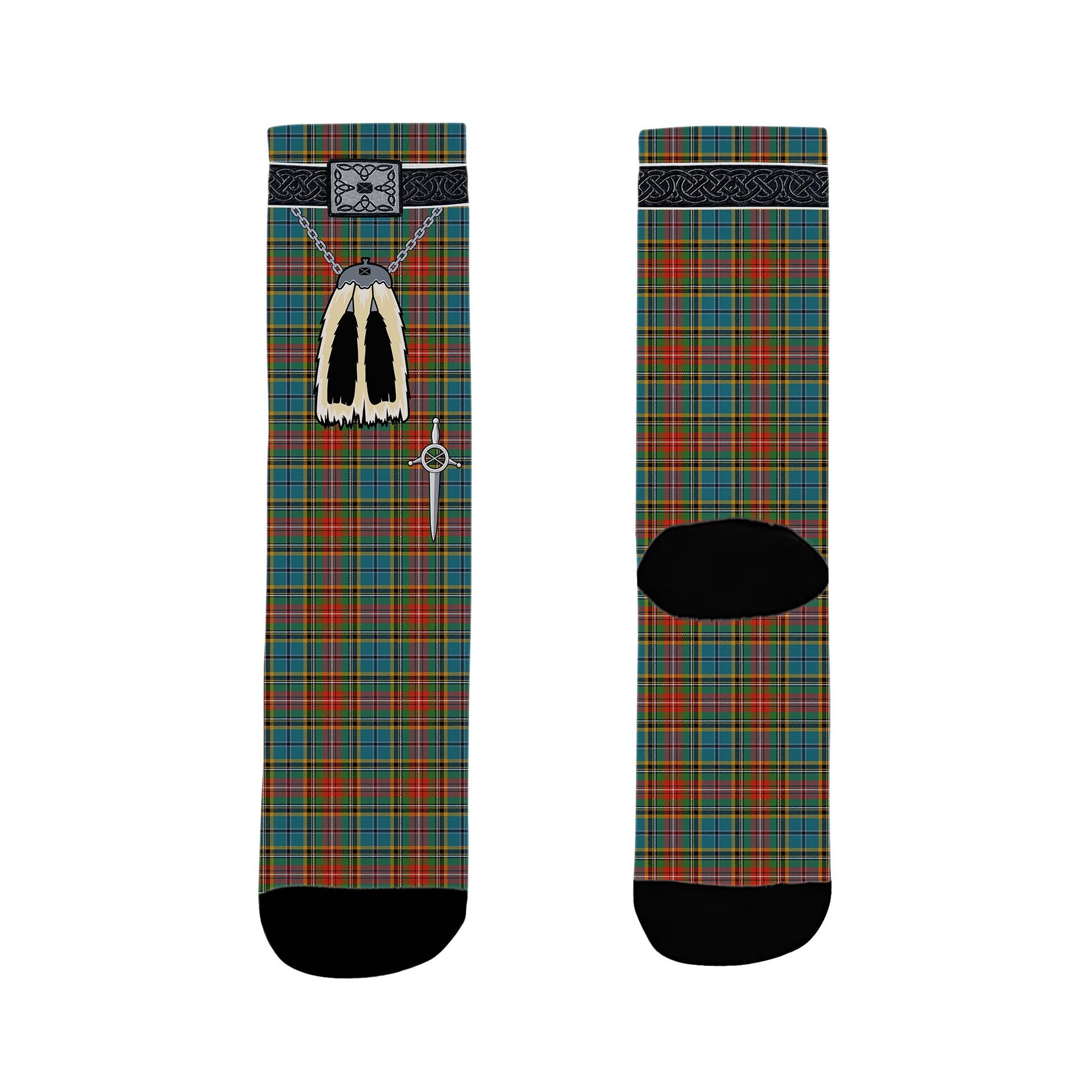 ScotsTee Shop Scottish Beattie (Beatty) Ancient Clan Highland Kilt Sporran Tartan Socks