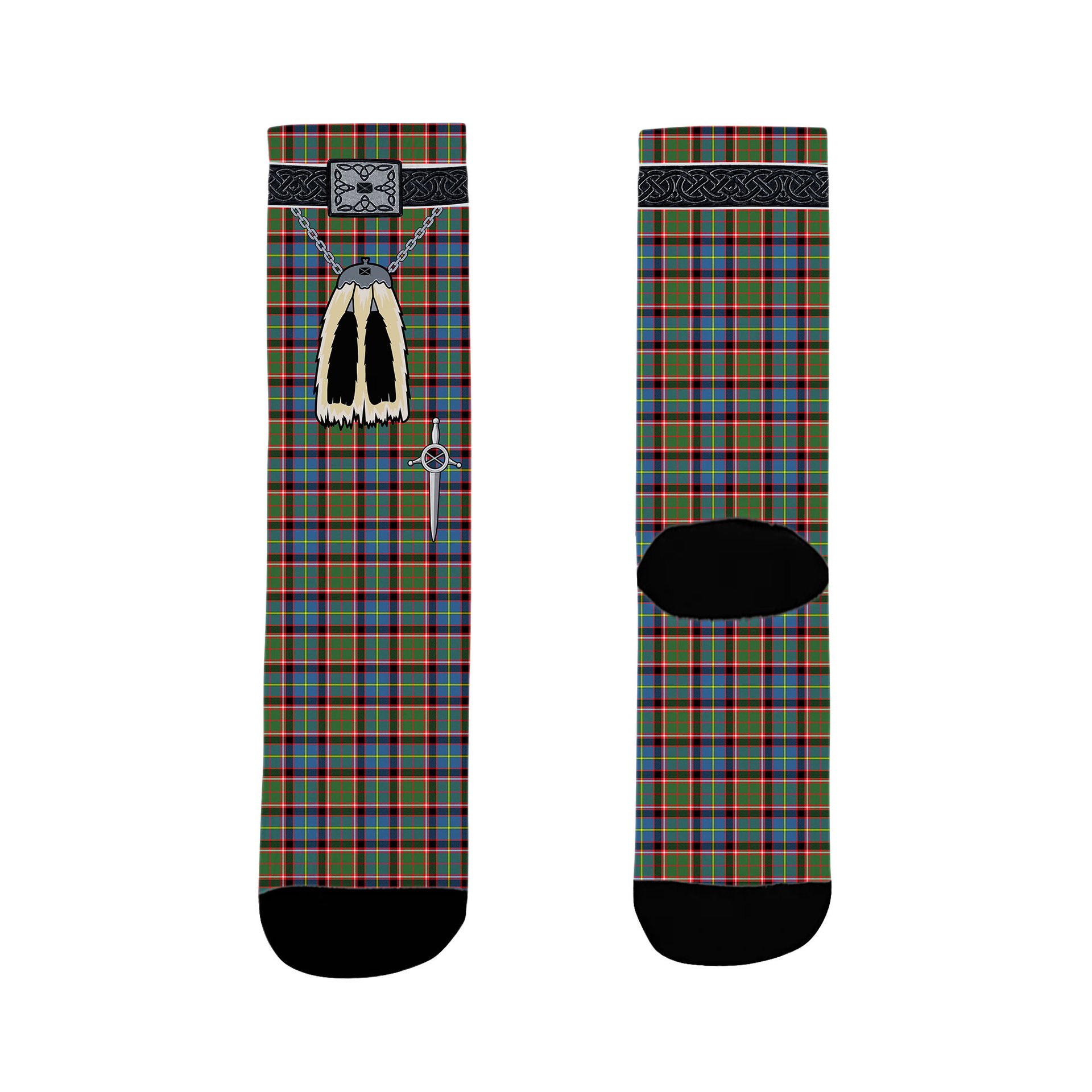 ScotsTee Shop Scottish Aikenhead Clan Highland Kilt Sporran Tartan Socks
