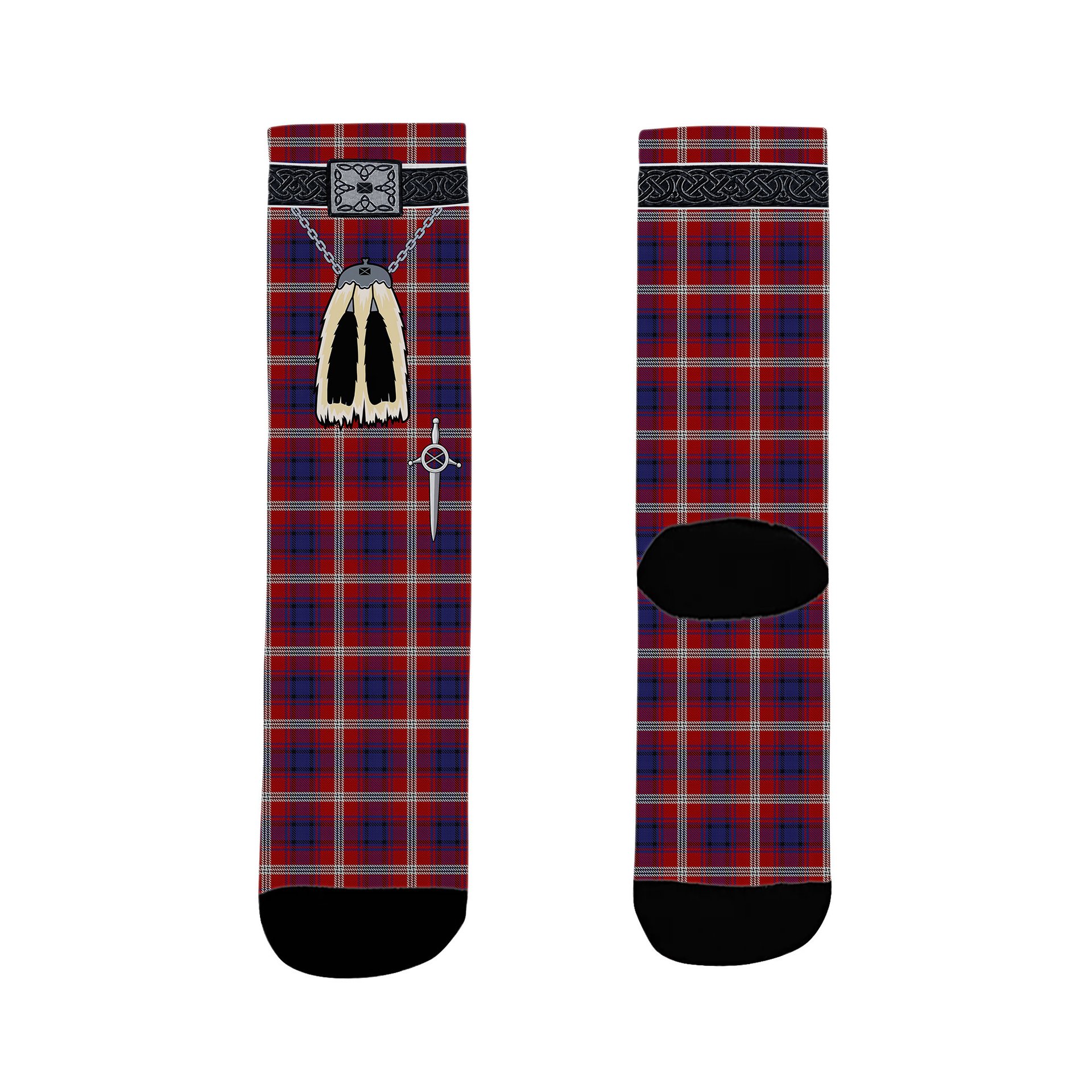 ScotsTee Shop Scottish Ainslie Clan Highland Kilt Sporran Tartan Socks