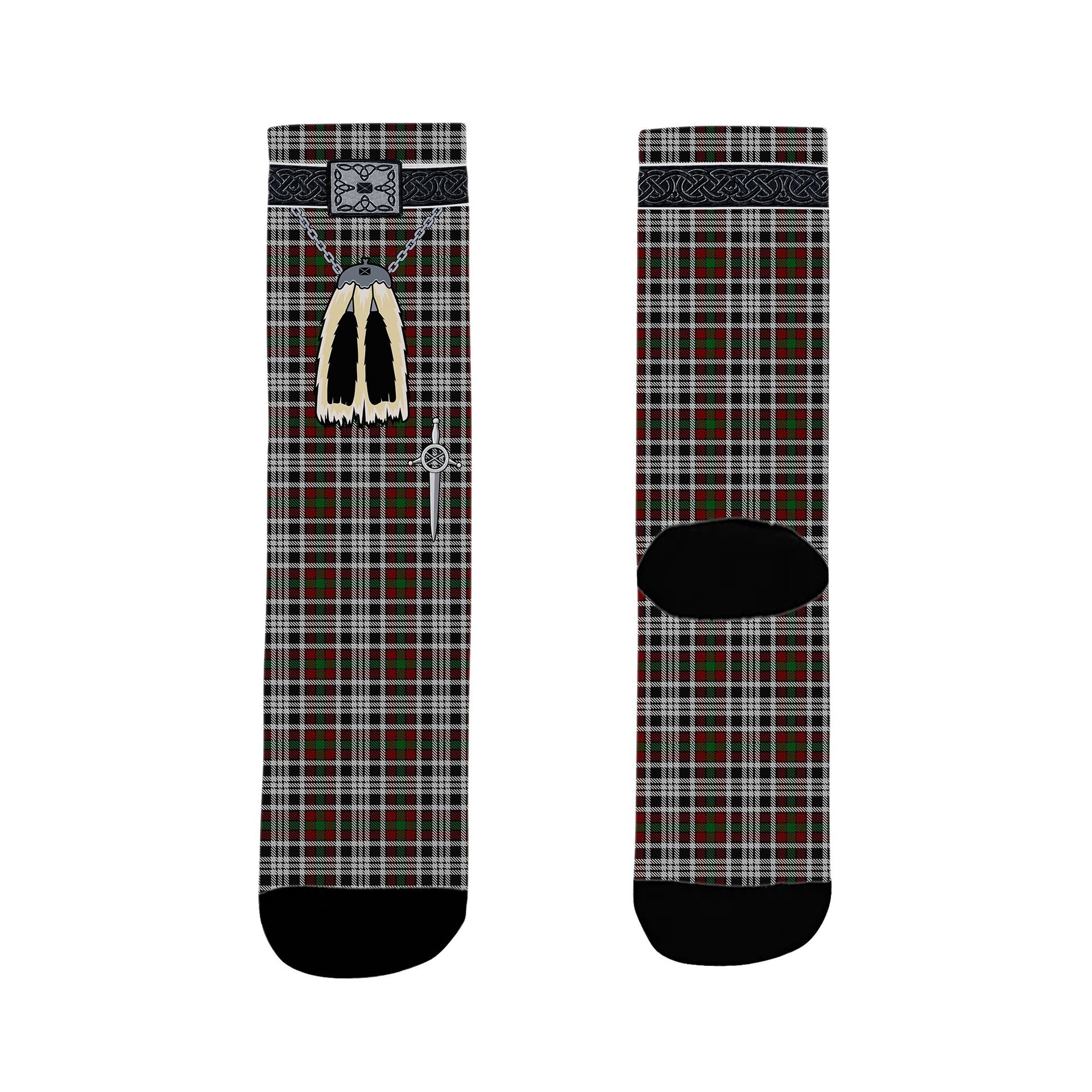 ScotsTee Shop Scottish Borthwick Dress Clan Highland Kilt Sporran Tartan Socks