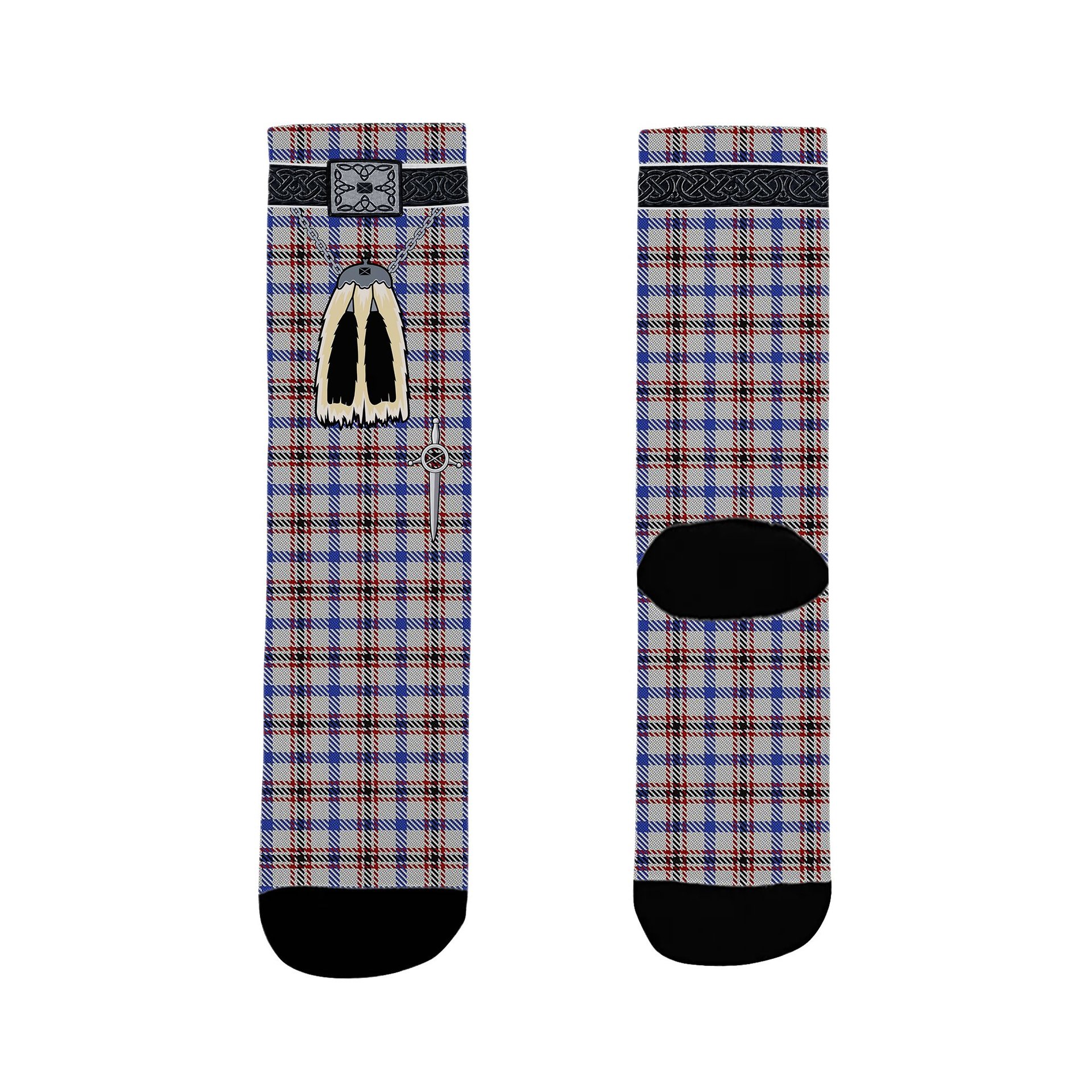 ScotsTee Shop Scottish Boswell Clan Highland Kilt Sporran Tartan Socks