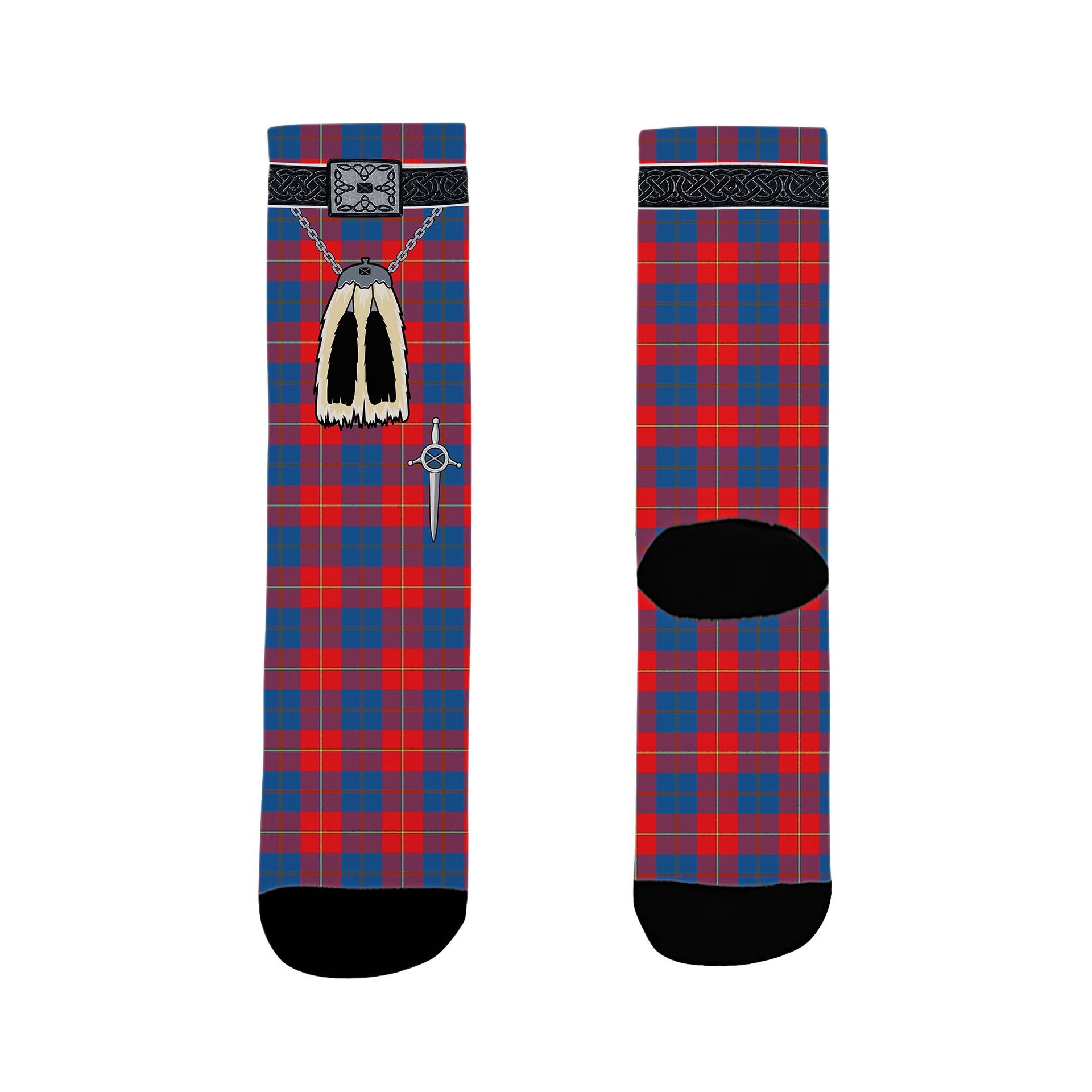 ScotsTee Shop Scottish Blane Clan Highland Kilt Sporran Tartan Socks
