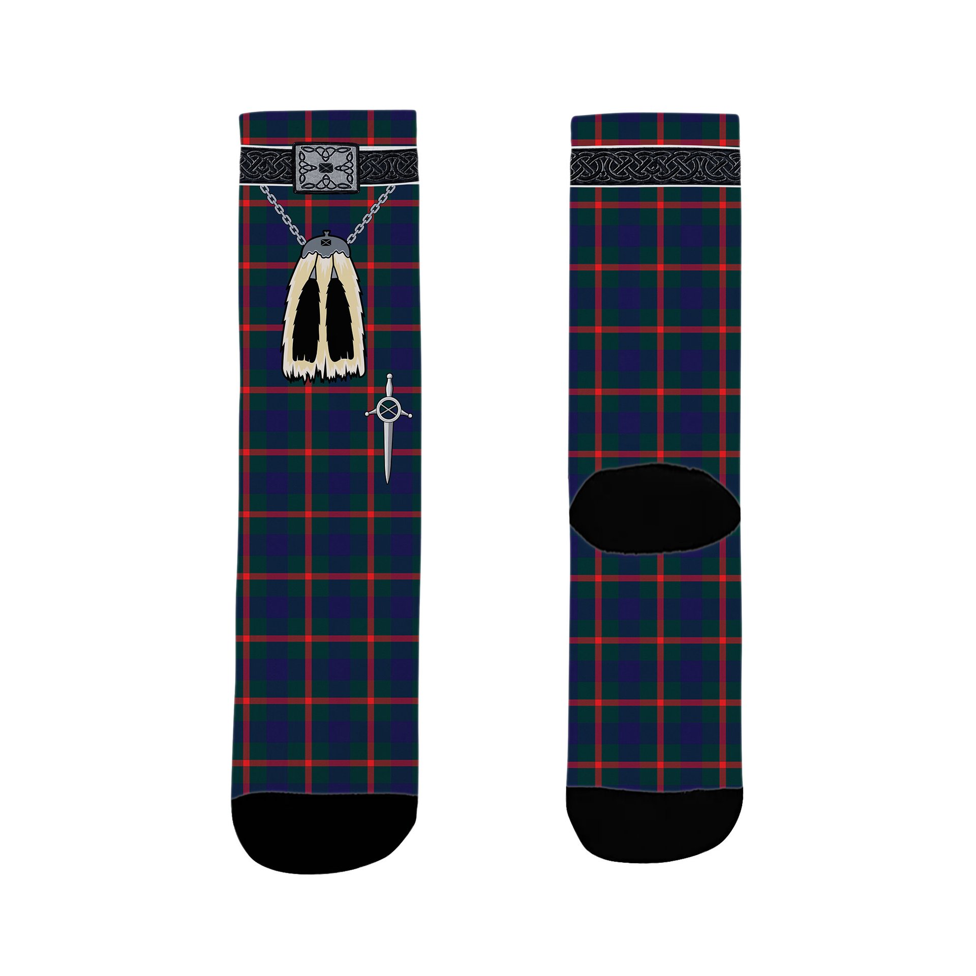 ScotsTee Shop Scottish Agnew Modern Clan Highland Kilt Sporran Tartan Socks
