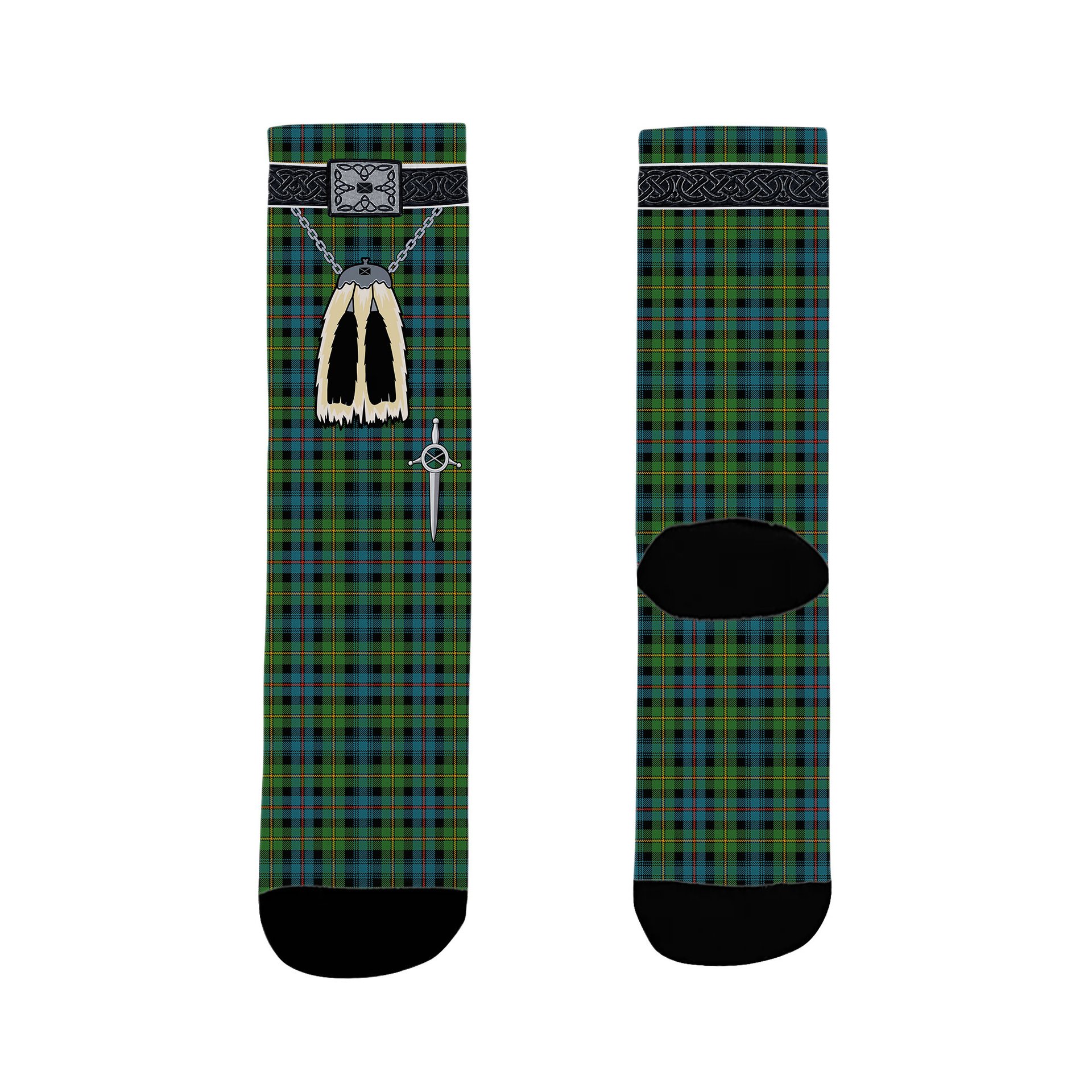 ScotsTee Shop Scottish Baillie Ancient Clan Highland Kilt Sporran Tartan Socks