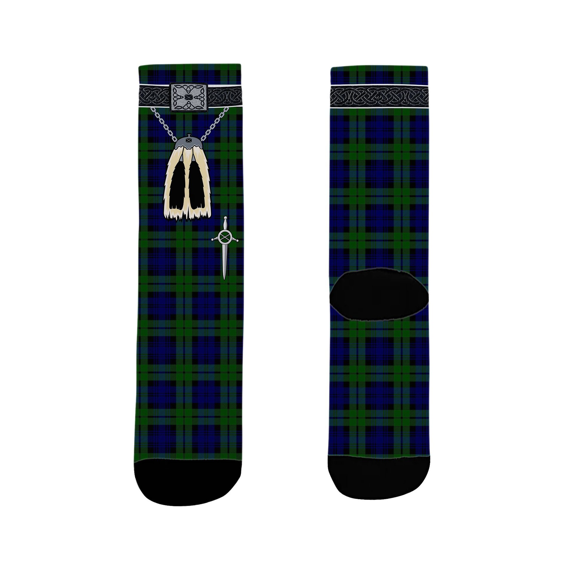 ScotsTee Shop Scottish Bannatyne SC Clan Highland Kilt Sporran Tartan Socks