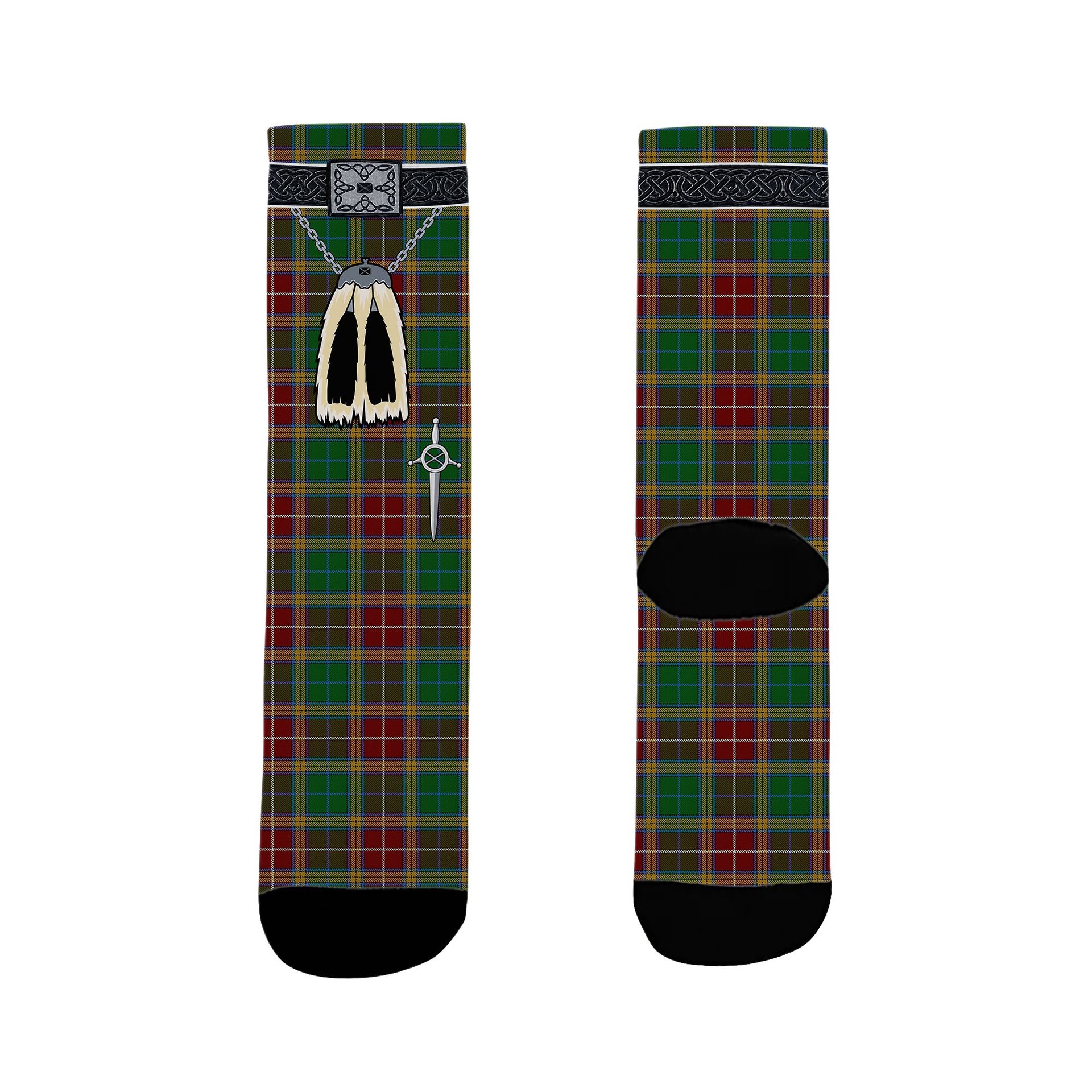 ScotsTee Shop Scottish Baxter Clan Highland Kilt Sporran Tartan Socks