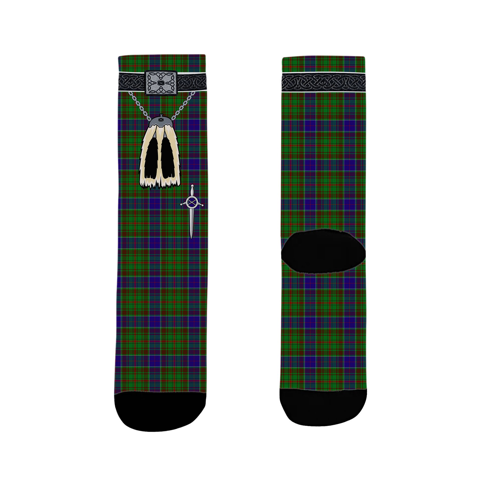 ScotsTee Shop Scottish Adam Clan Highland Kilt Sporran Tartan Socks