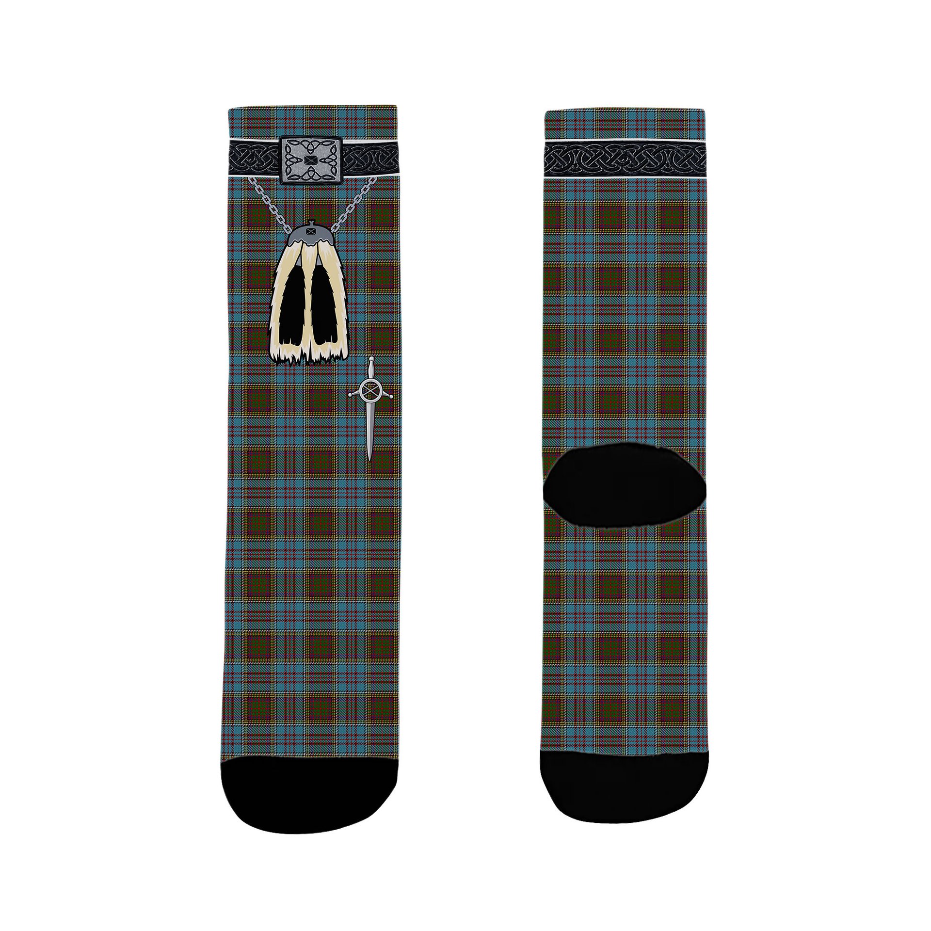 ScotsTee Shop Scottish Anderson Clan Highland Kilt Sporran Tartan Socks