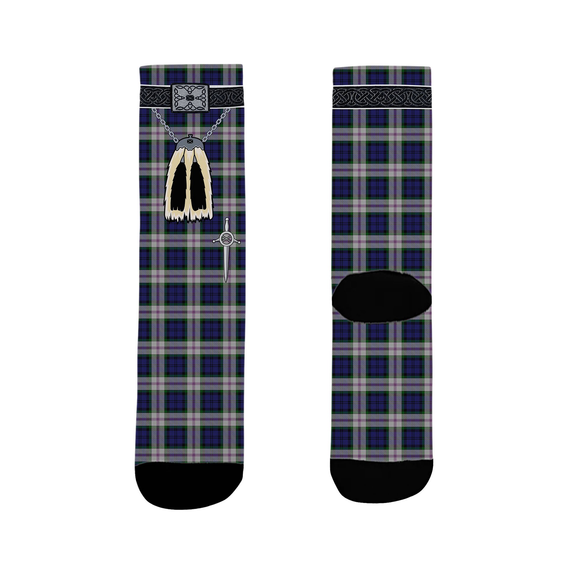 ScotsTee Shop Scottish Baird Dress Clan Highland Kilt Sporran Tartan Socks