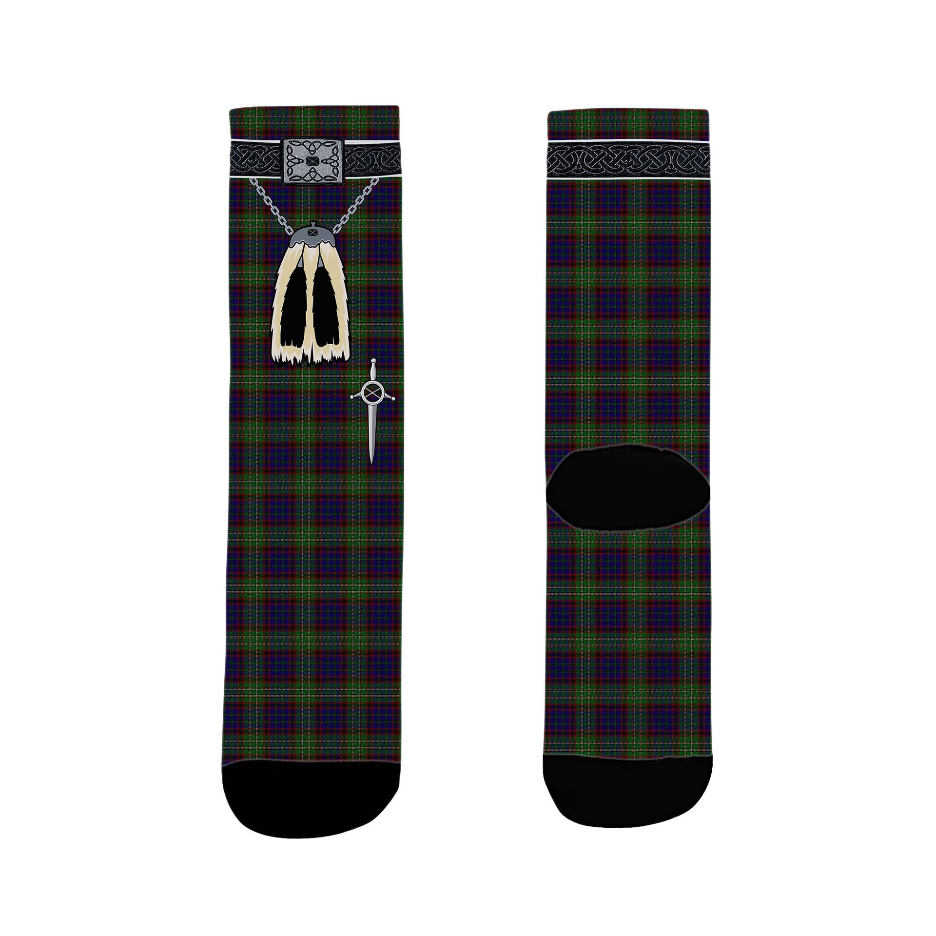 ScotsTee Shop Scottish Cunningham Hunting Clan Highland Kilt Sporran Tartan Socks