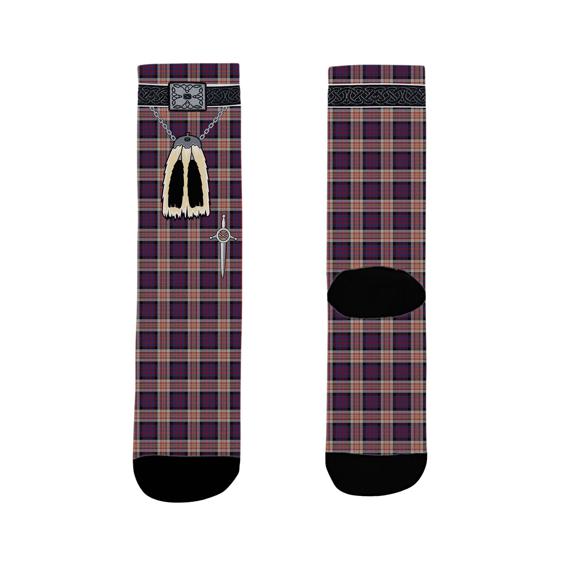 ScotsTee Shop Scottish Carnegie Clan Highland Kilt Sporran Tartan Socks