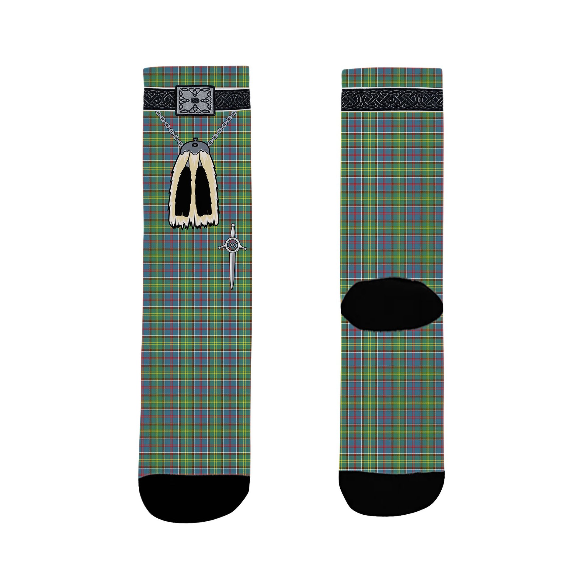 ScotsTee Shop Scottish Colville Clan Highland Kilt Sporran Tartan Socks