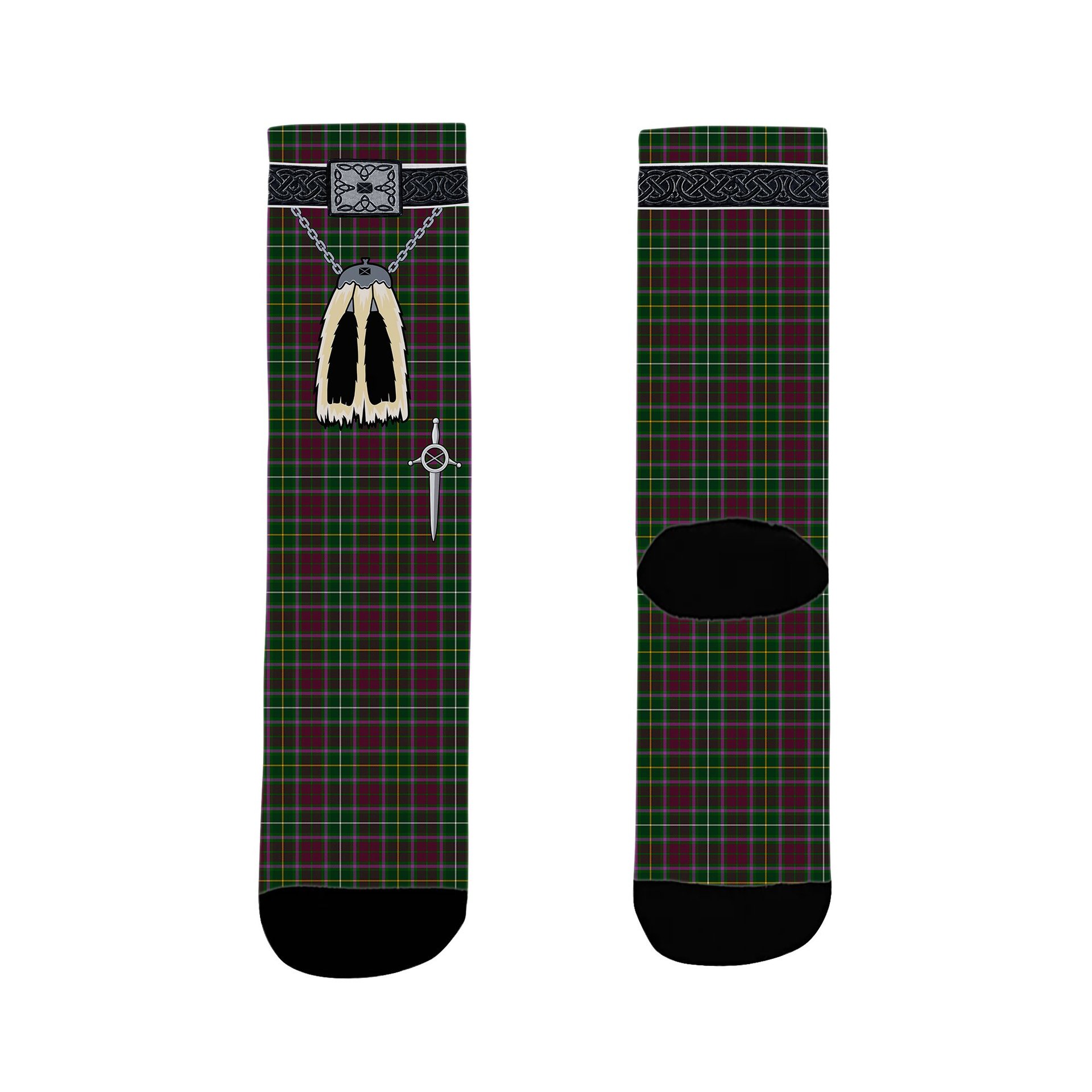 ScotsTee Shop Scottish Crosby Clan Highland Kilt Sporran Tartan Socks