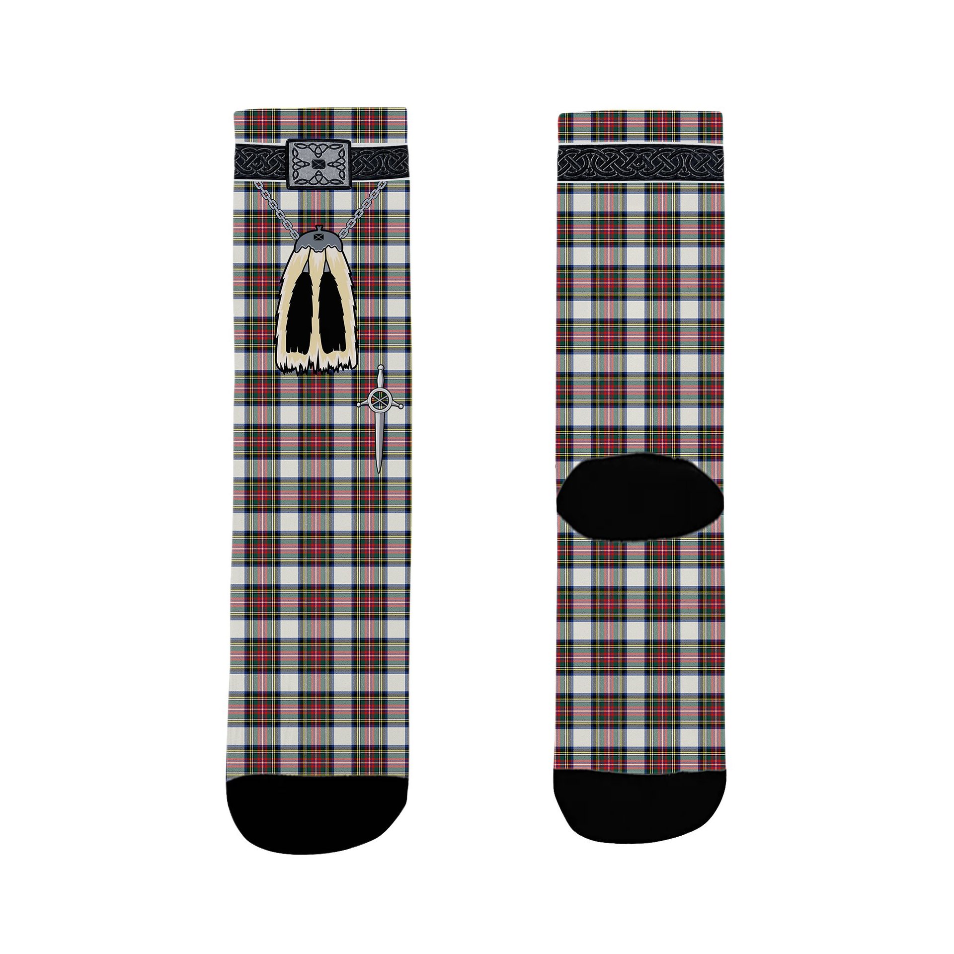ScotsTee Shop Scottish Dennistoun Clan Highland Kilt Sporran Tartan Socks