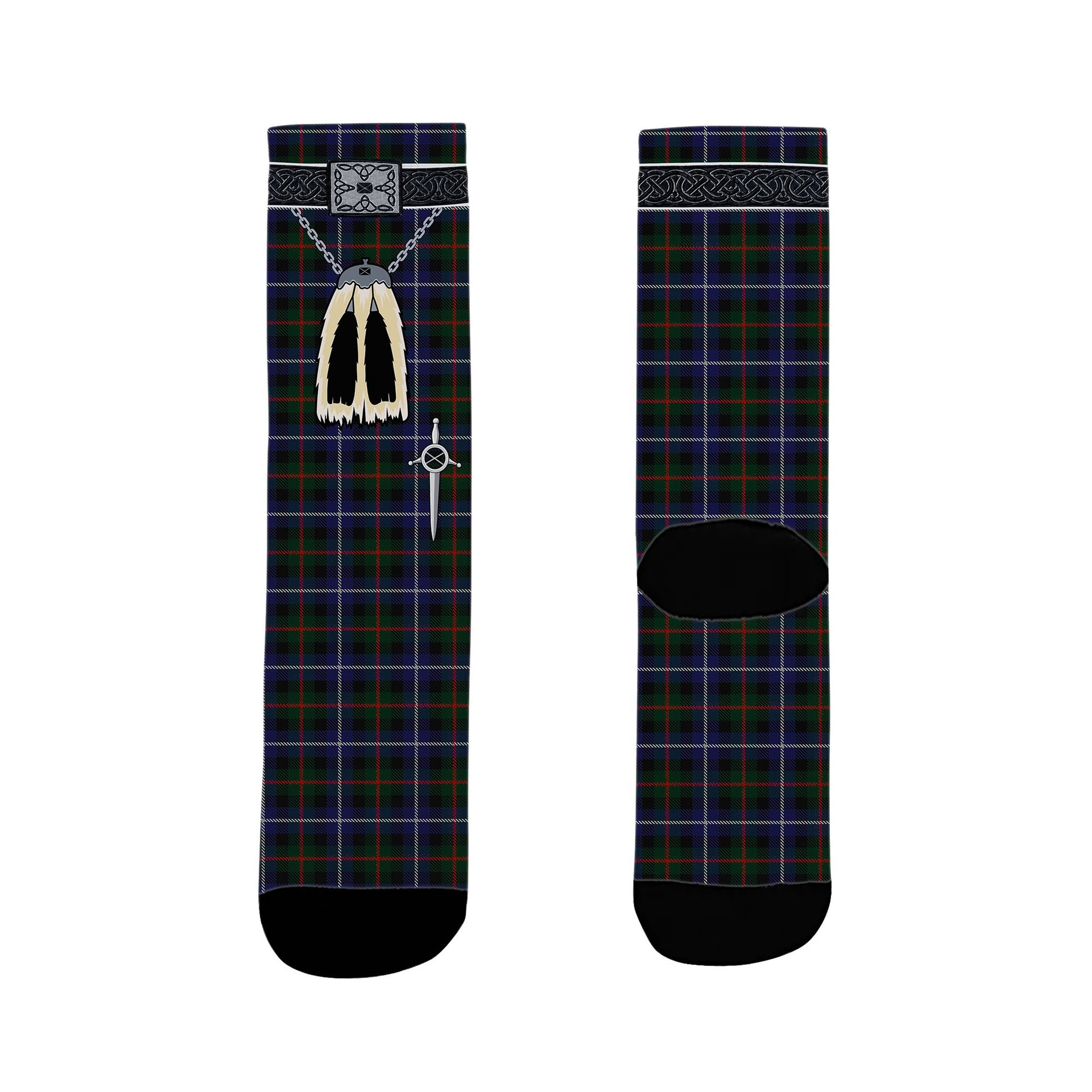 ScotsTee Shop Scottish Dalmeny 1 Clan Highland Kilt Sporran Tartan Socks
