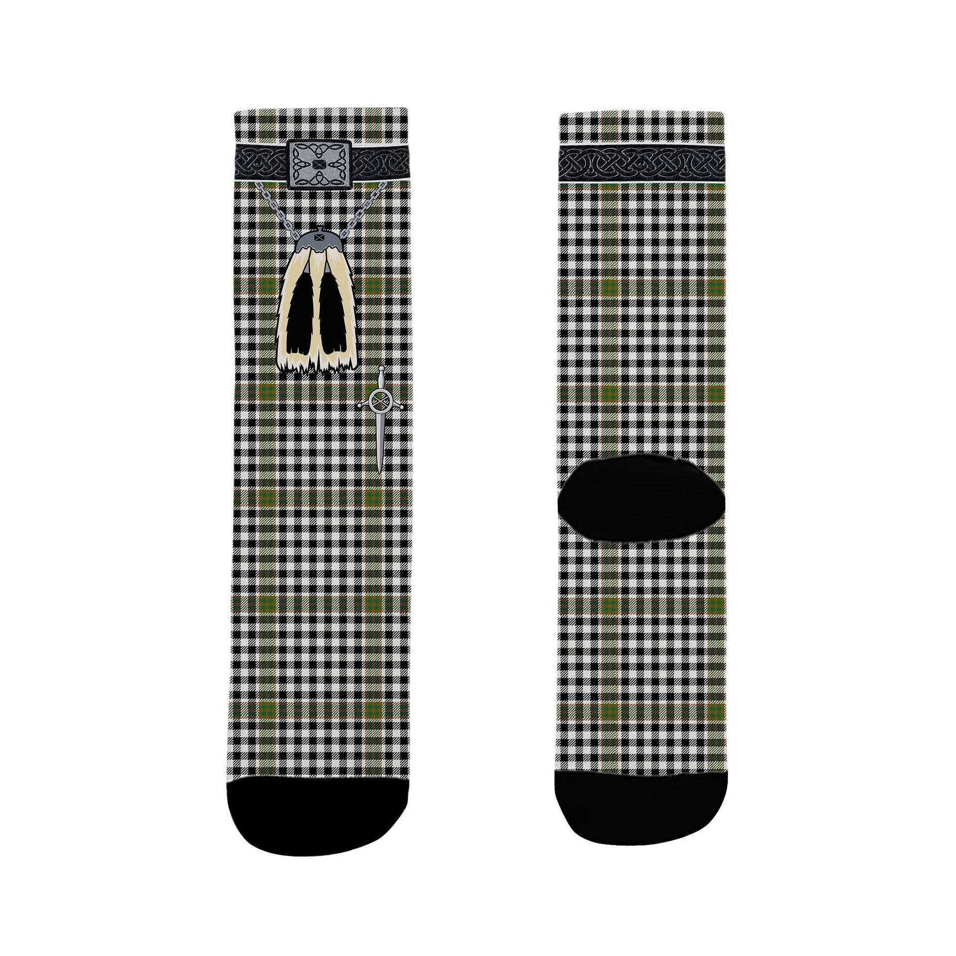 ScotsTee Shop Scottish Burns Check Ancient Clan Highland Kilt Sporran Tartan Socks