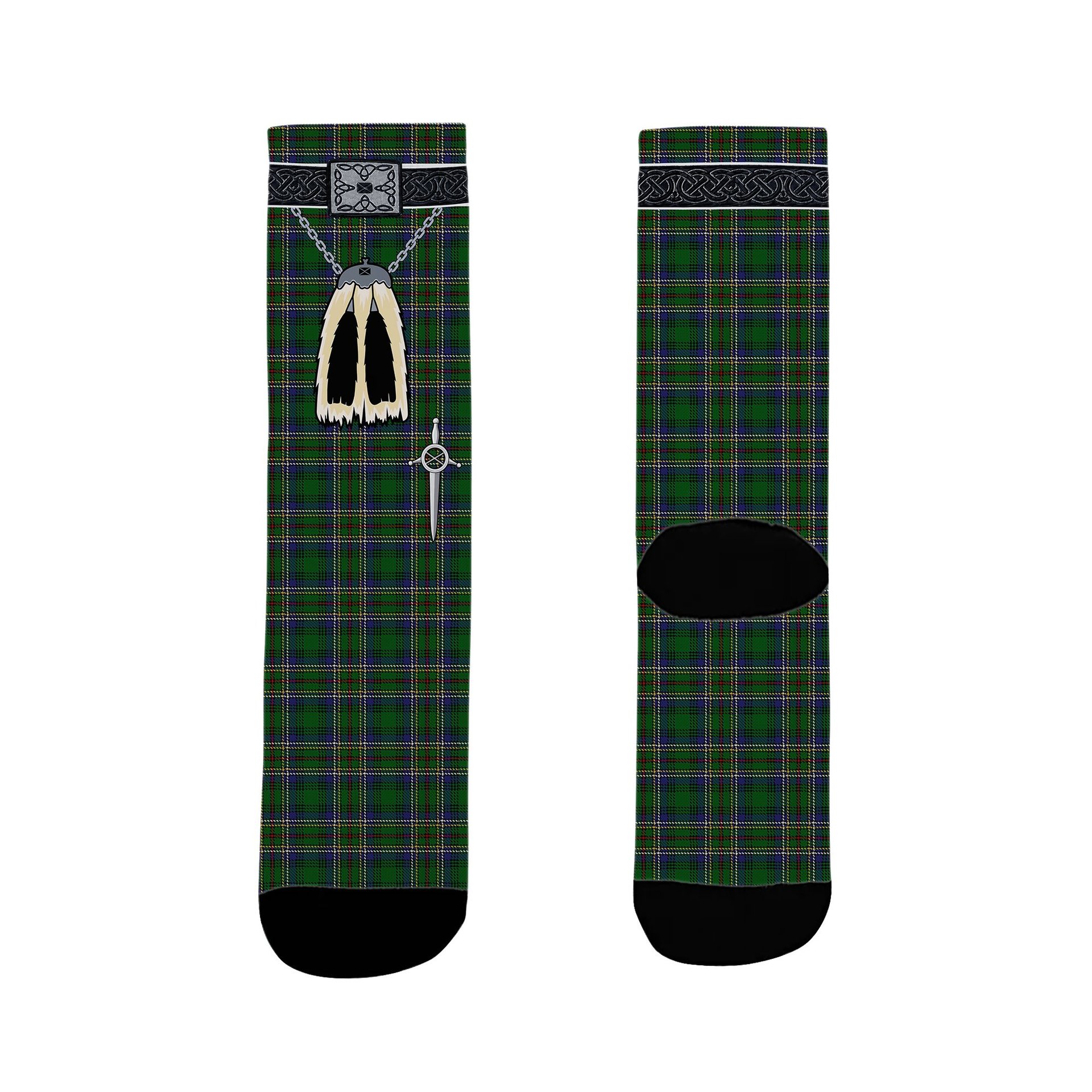 ScotsTee Shop Scottish Cockburn Clan Highland Kilt Sporran Tartan Socks