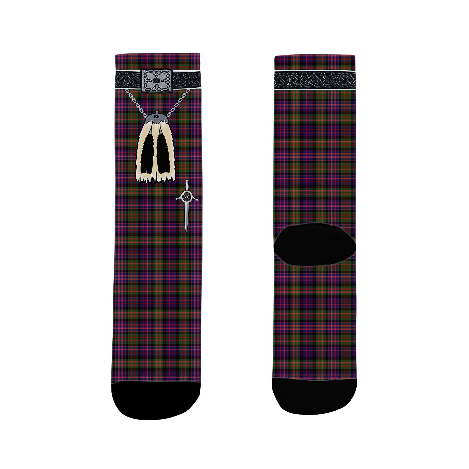 ScotsTee Shop Scottish Donald Modern Clan Highland Kilt Sporran Tartan Socks
