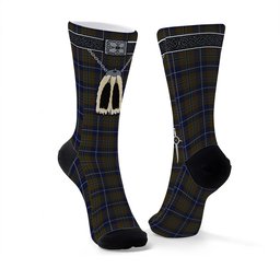 ScotsTee Shop Scottish Douglas Brown Clan Highland Kilt Sporran Tartan Socks