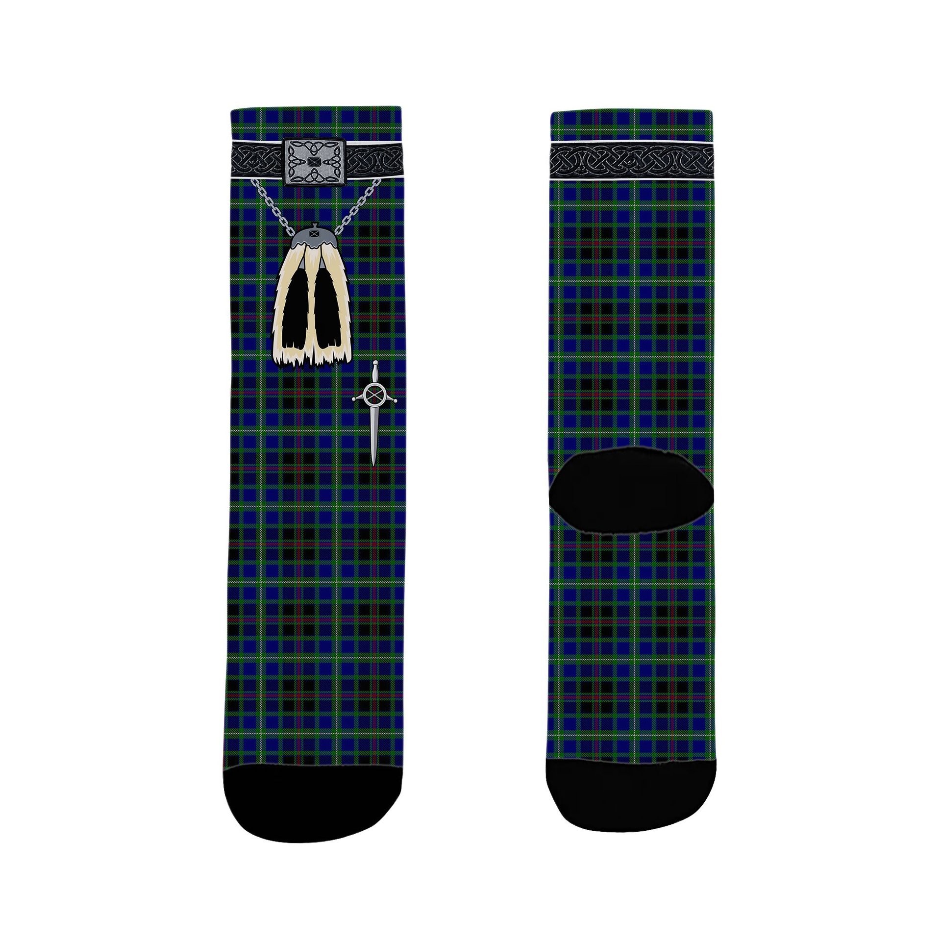 ScotsTee Shop Scottish Colgan Clan Highland Kilt Sporran Tartan Socks