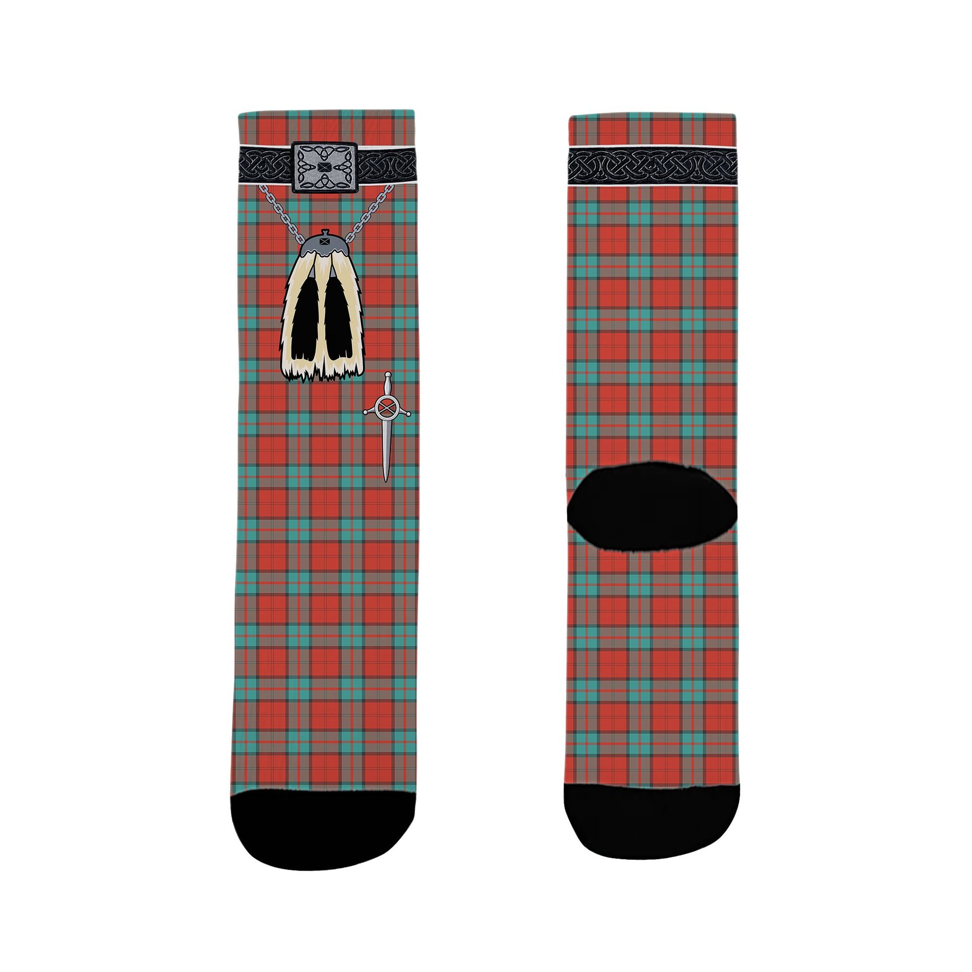 ScotsTee Shop Scottish Dunbar Ancient Clan Highland Kilt Sporran Tartan Socks