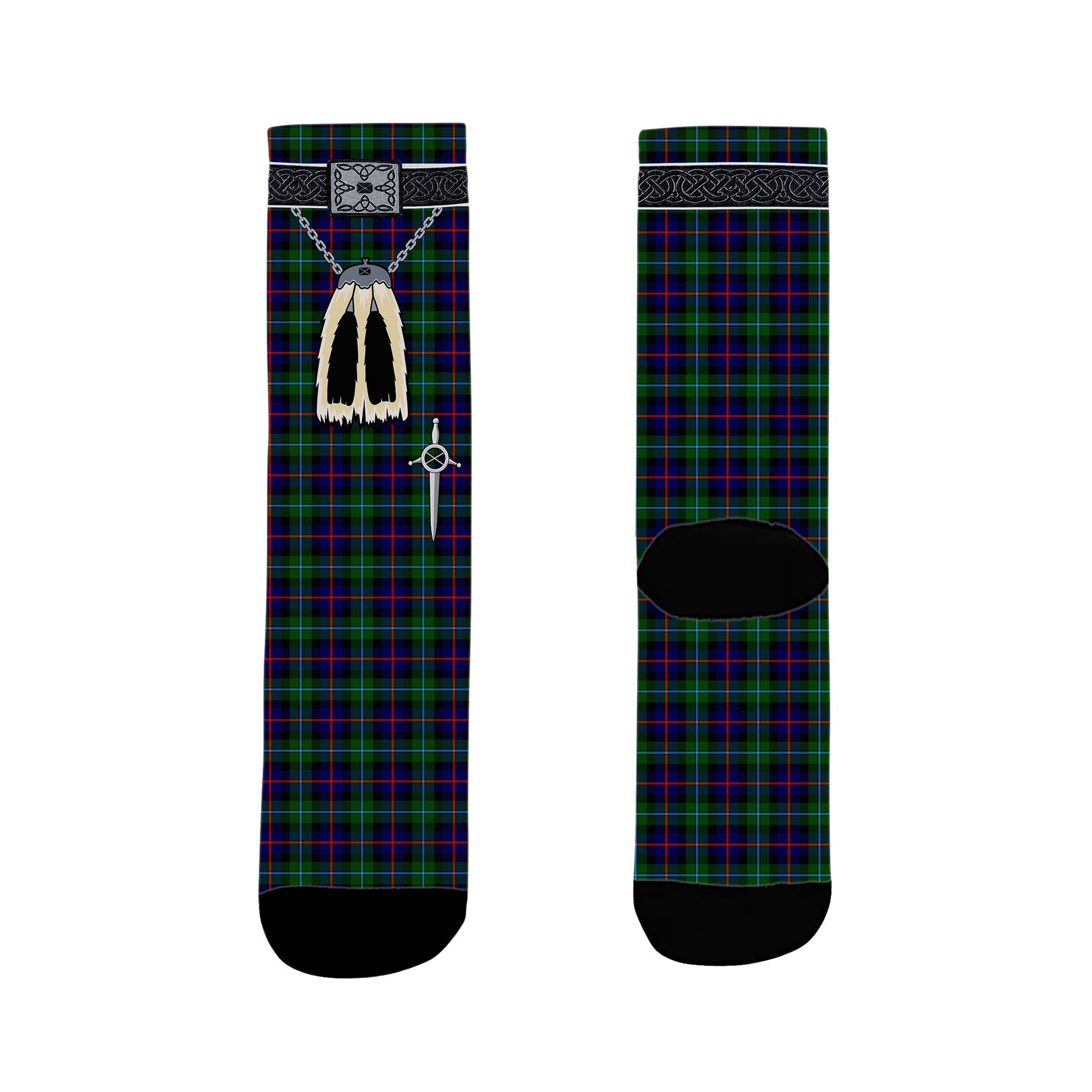 ScotsTee Shop Scottish Calder Modern Clan Highland Kilt Sporran Tartan Socks