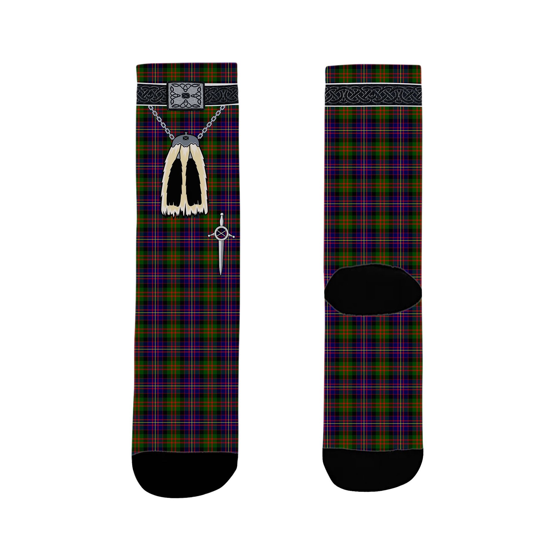 ScotsTee Shop Scottish Cameron of Erracht Modern Clan Highland Kilt Sporran Tartan Socks