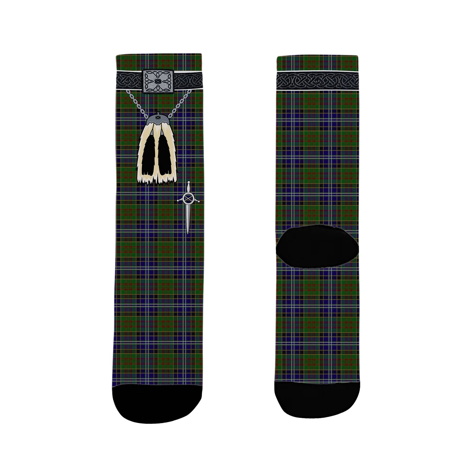 ScotsTee Shop Scottish Drennan Clan Highland Kilt Sporran Tartan Socks