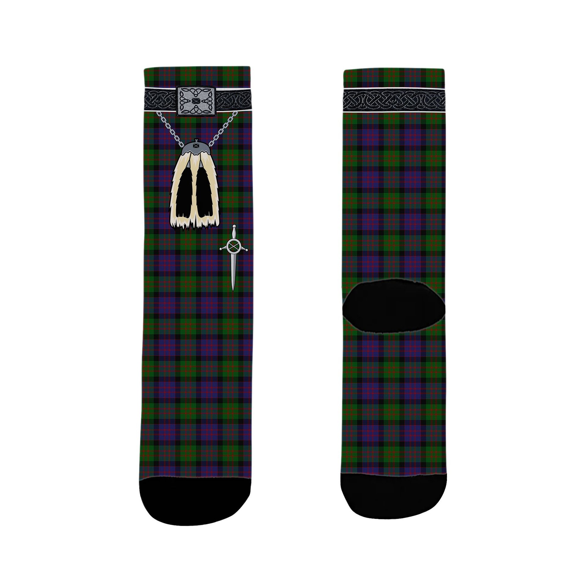 ScotsTee Shop Scottish Donald Clan Highland Kilt Sporran Tartan Socks