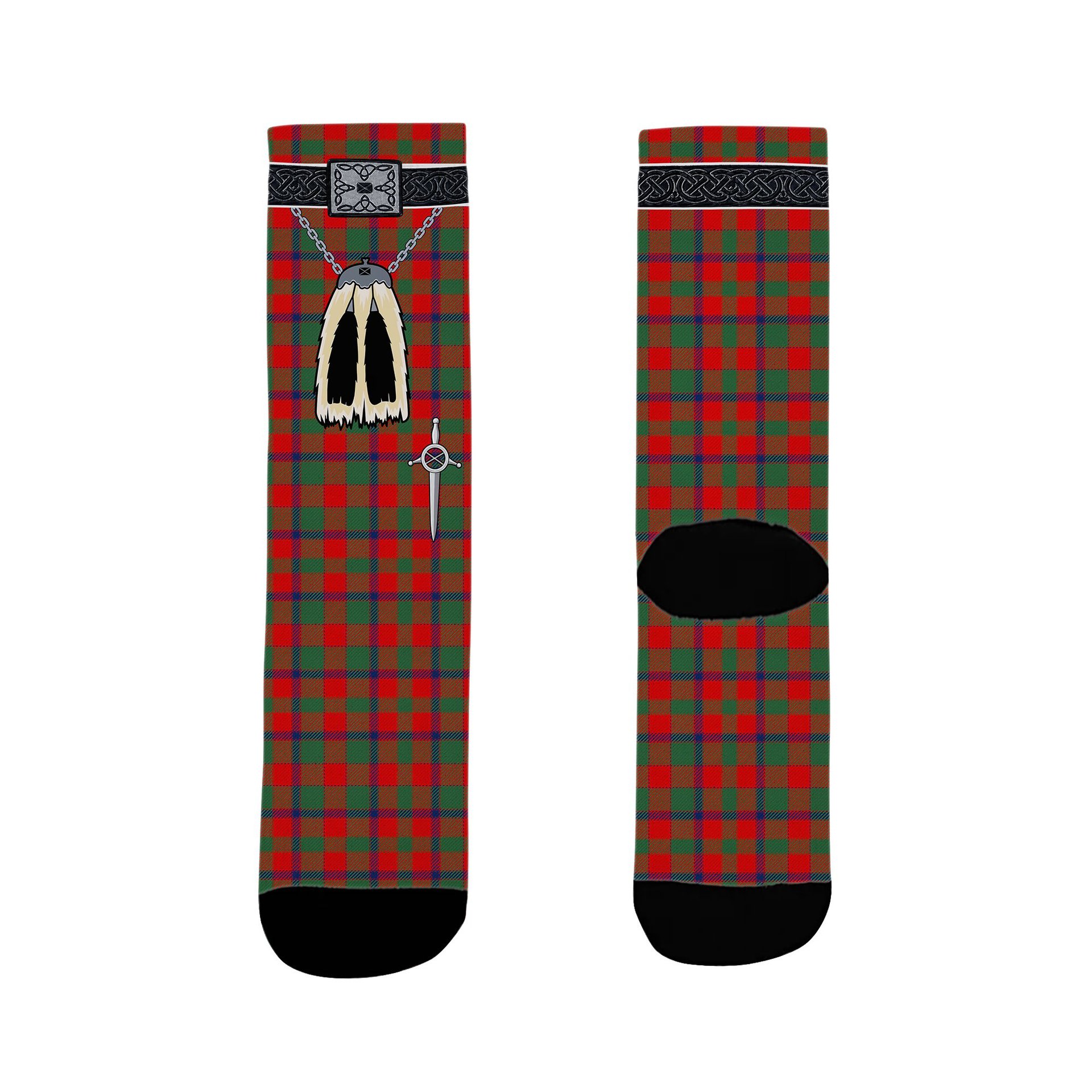 ScotsTee Shop Scottish Bruce Old Modern Clan Highland Kilt Sporran Tartan Socks