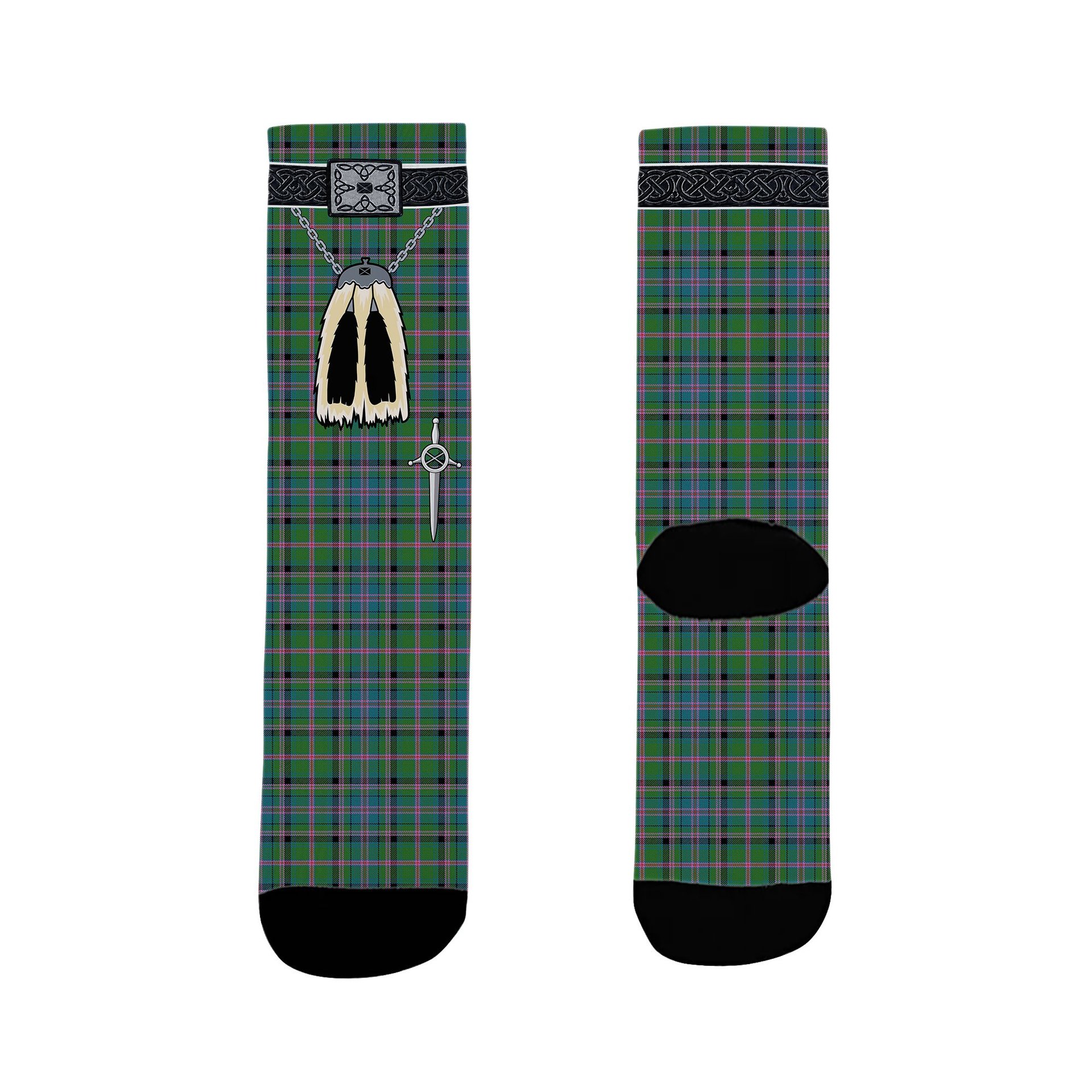 ScotsTee Shop Scottish Cooper Ancient Clan Highland Kilt Sporran Tartan Socks