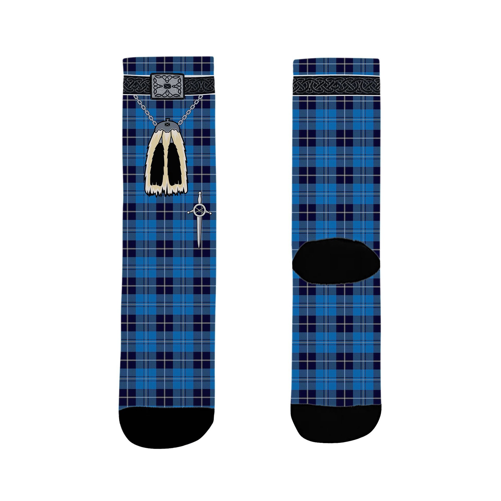 ScotsTee Shop Scottish Douglas Variation Clan Highland Kilt Sporran Tartan Socks